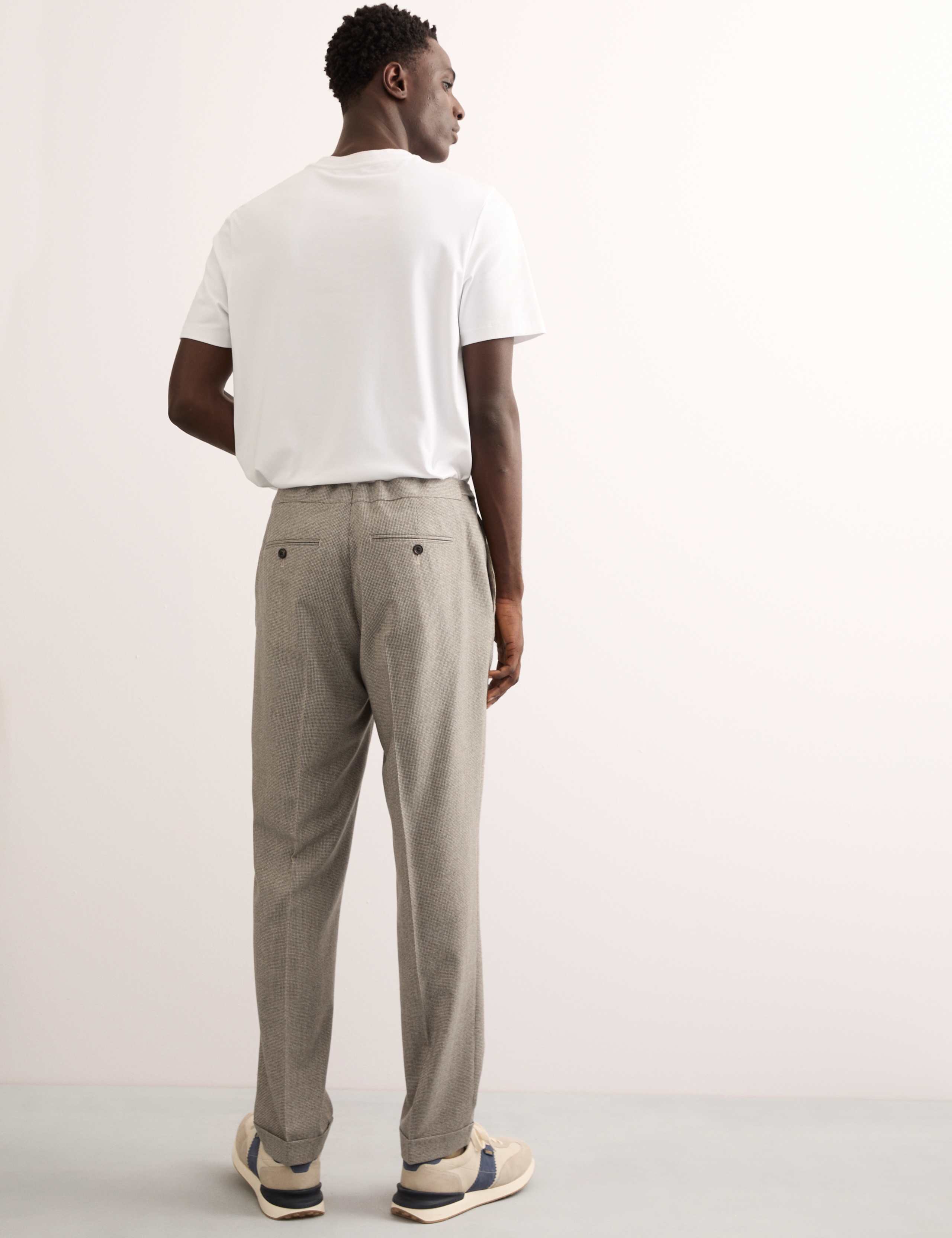 Tailored Fit Pure Wool Check Trousers 4 of 6
