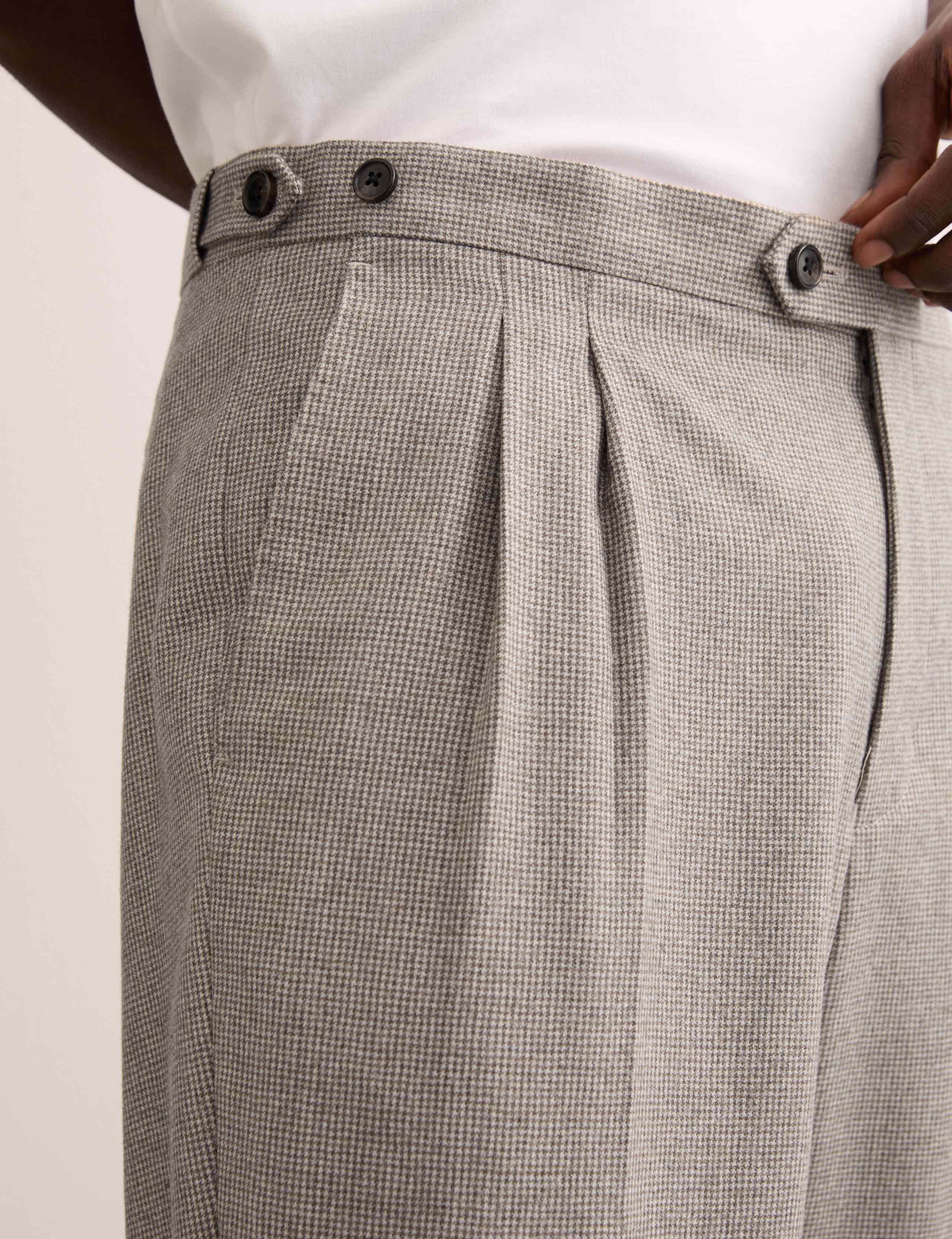 Tailored Fit Pure Wool Check Trousers 5 of 6