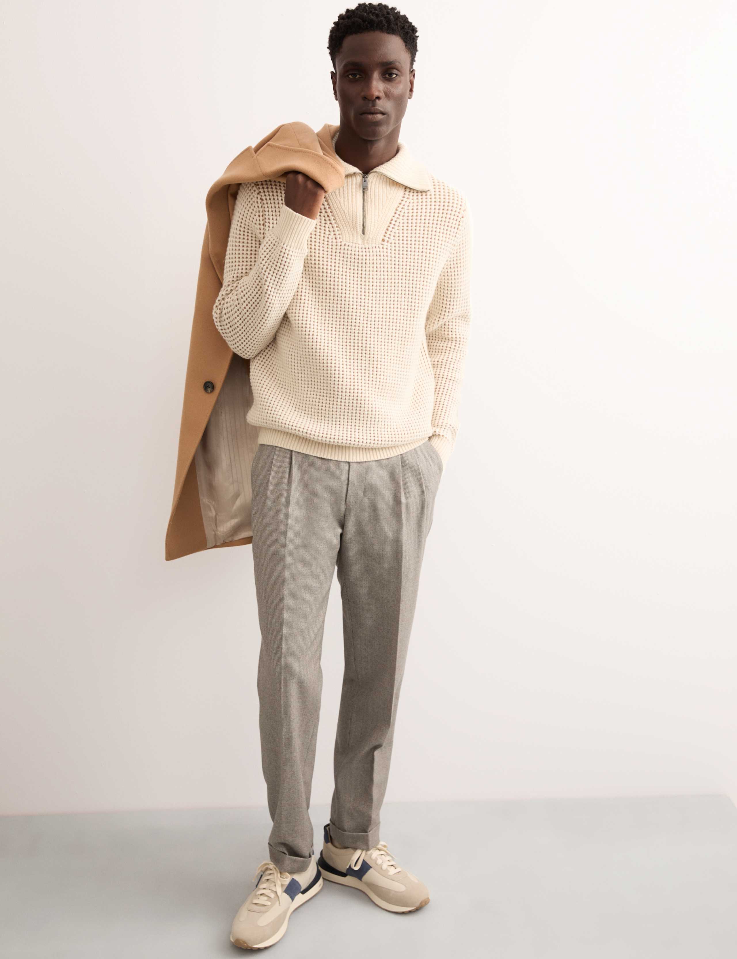 Tailored Fit Pure Wool Check Trousers 6 of 6