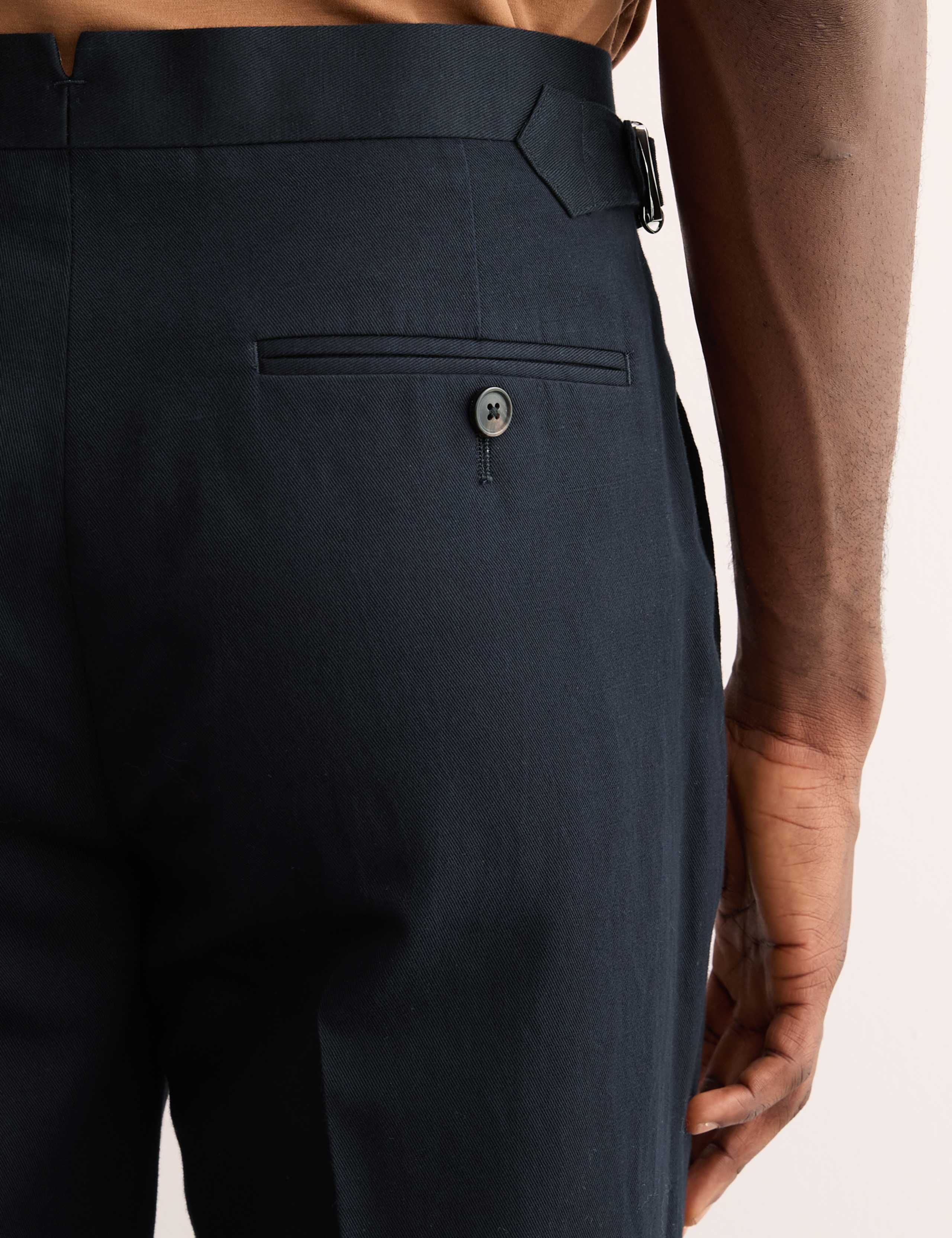 Tailored Fit Twill Cotton Linen Trousers 7 of 8