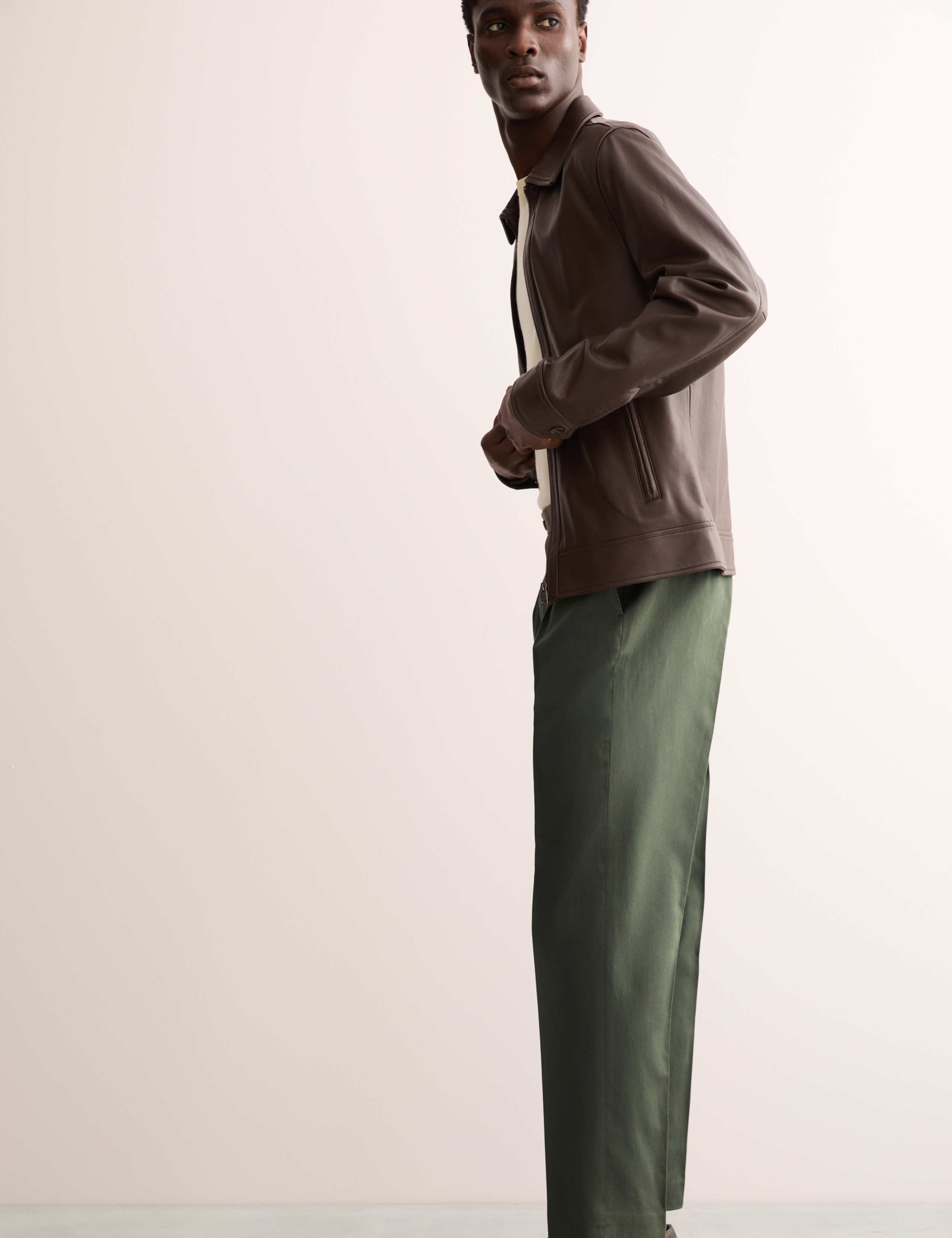 Tailored Fit Twill Cotton Linen Trousers 8 of 8