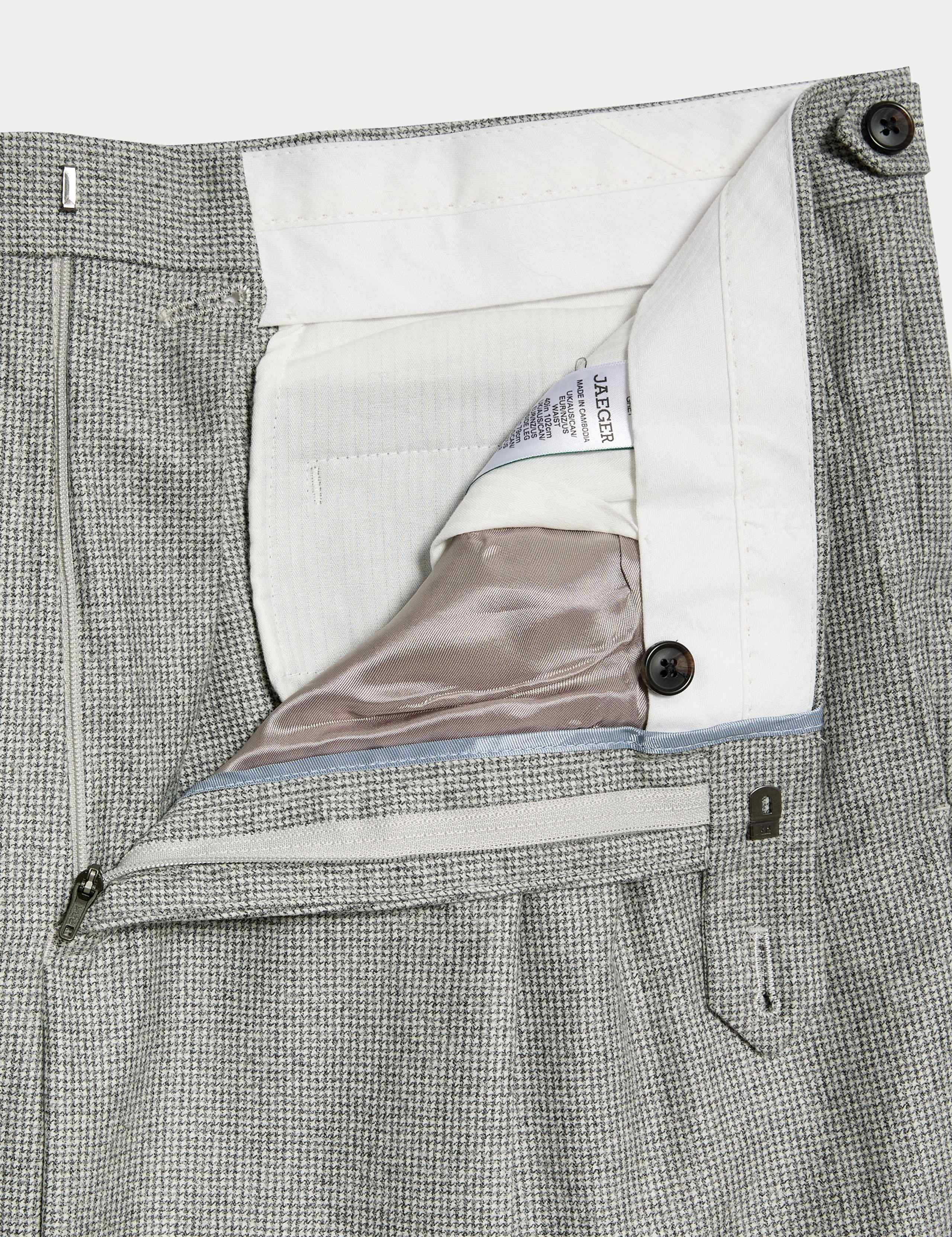 Tailored Fit Pure Wool Check Trousers 2 of 3