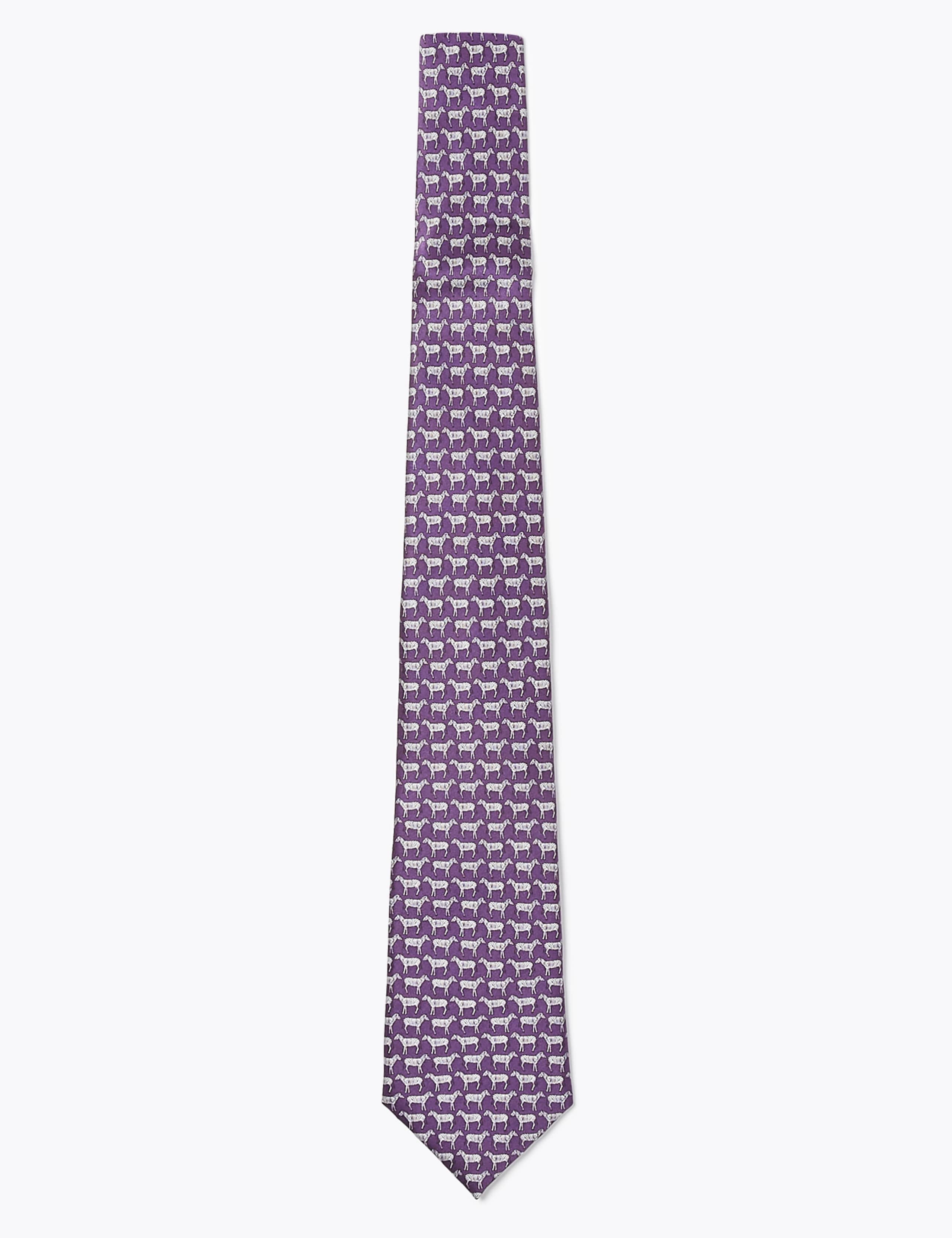 Zebra Print Pure Silk Tie 1 of 3