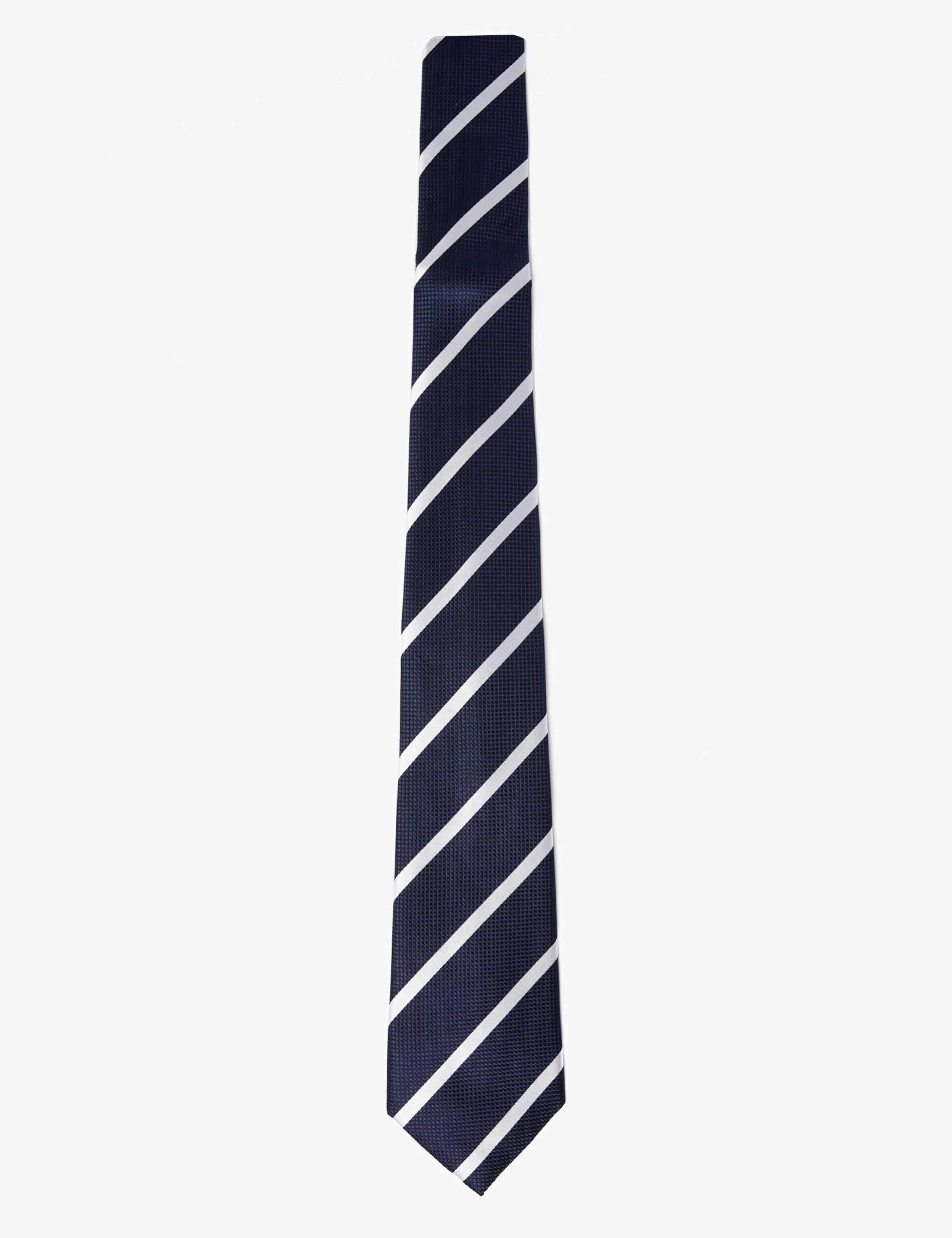 Pure Silk Striped Woven Tie 1 of 3