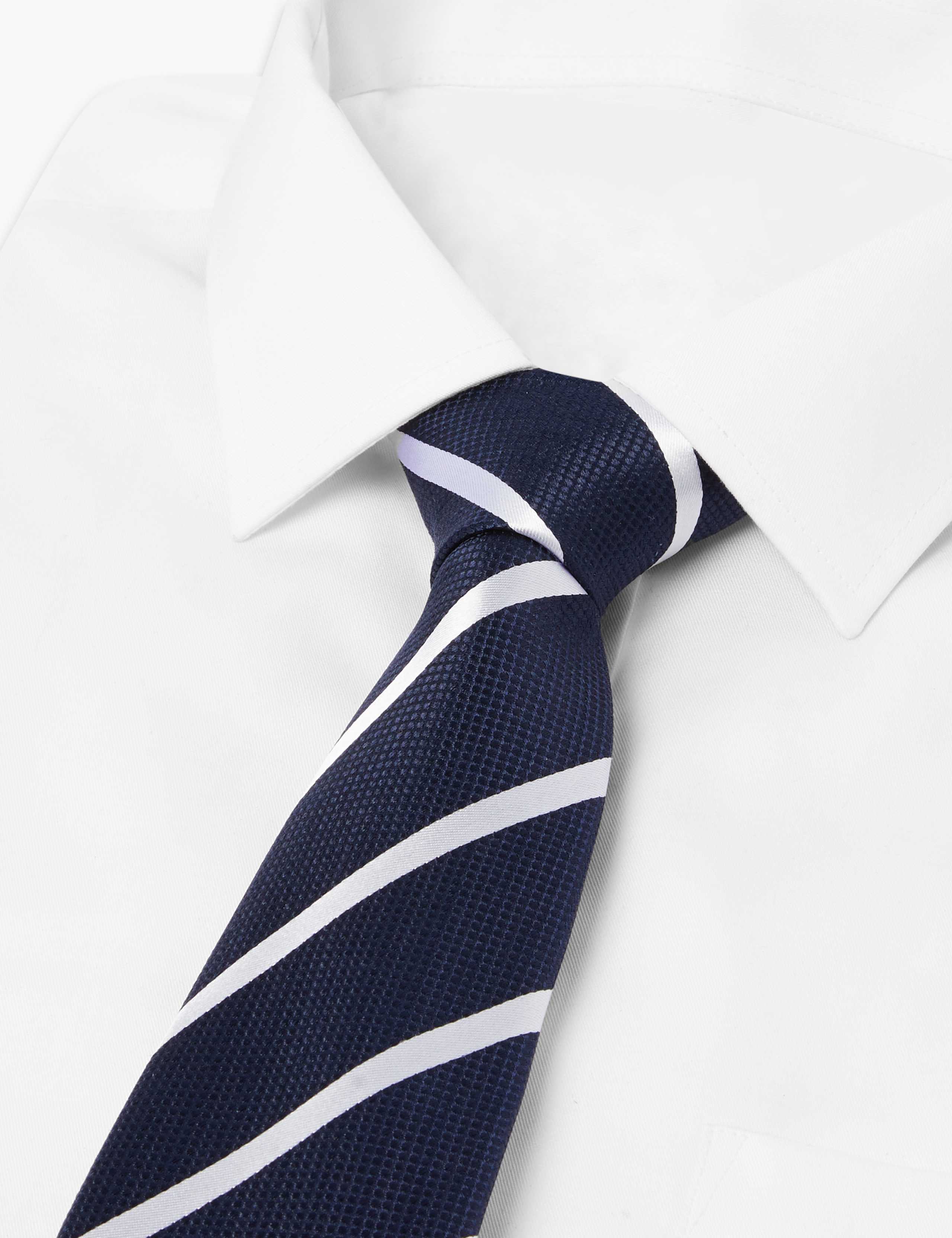 Pure Silk Striped Woven Tie 2 of 3