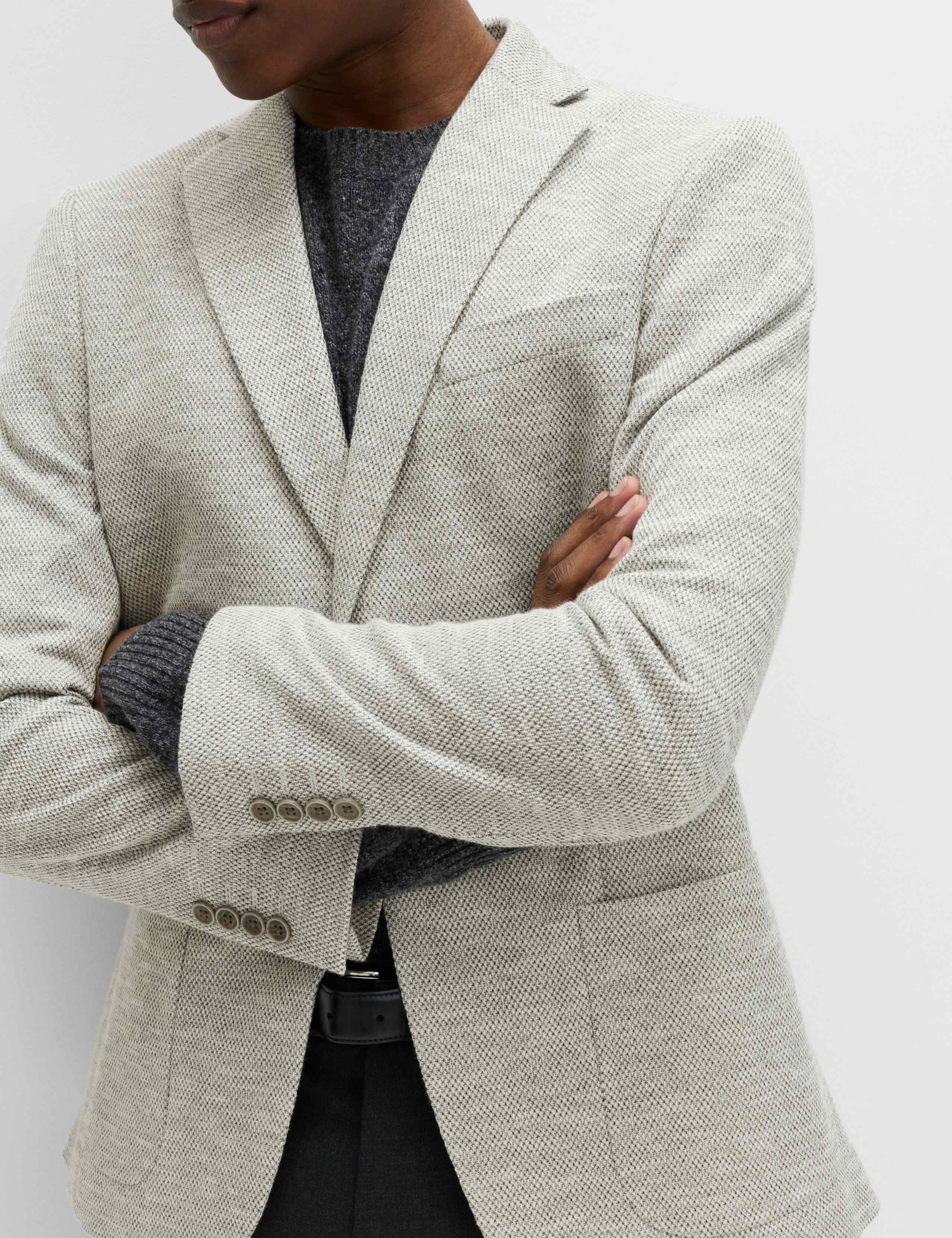 Tailored Fit Textured Stretch Blazer 3 of 6