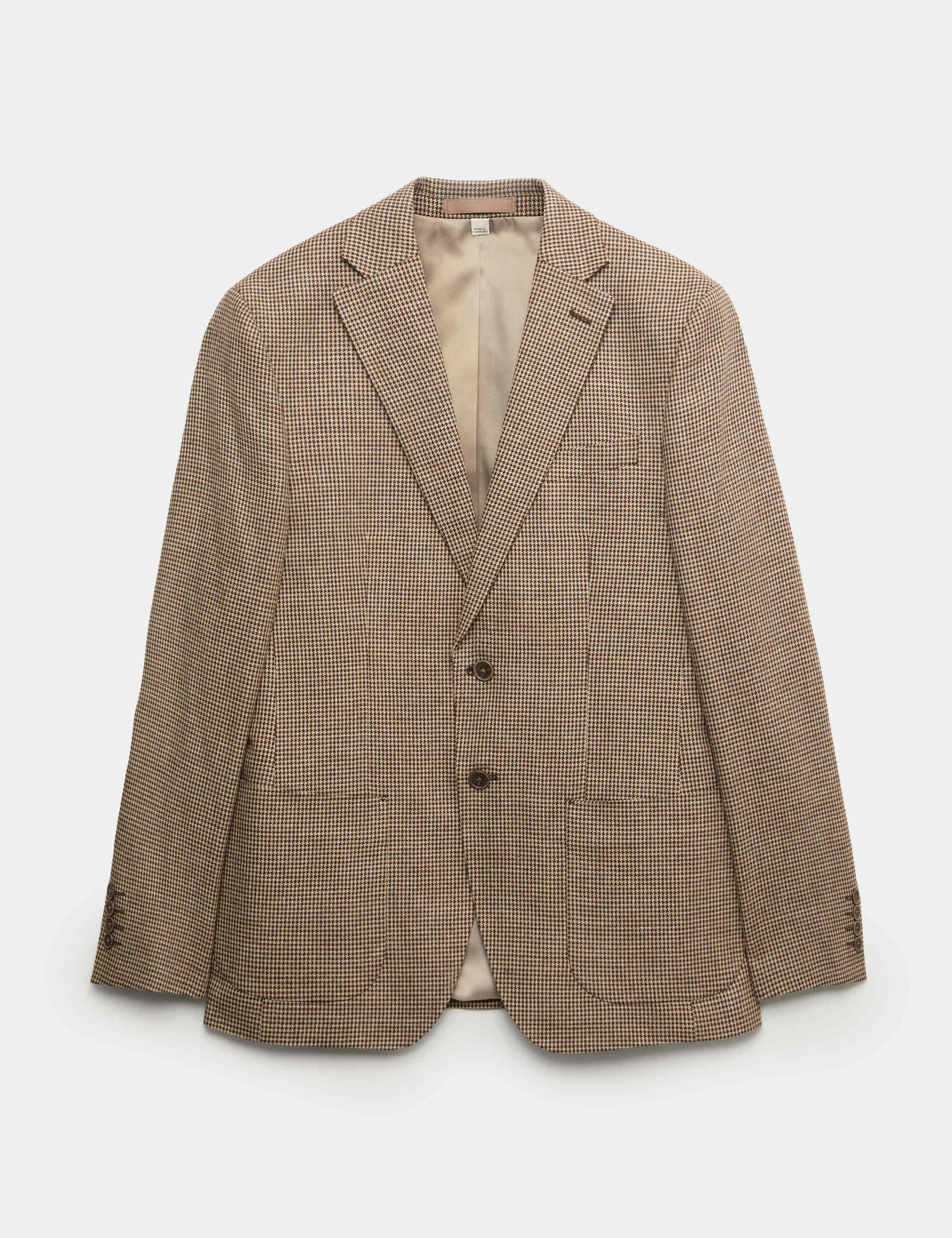 Tailored Fit Cotton Linen Houndstooth Blazer 2 of 6