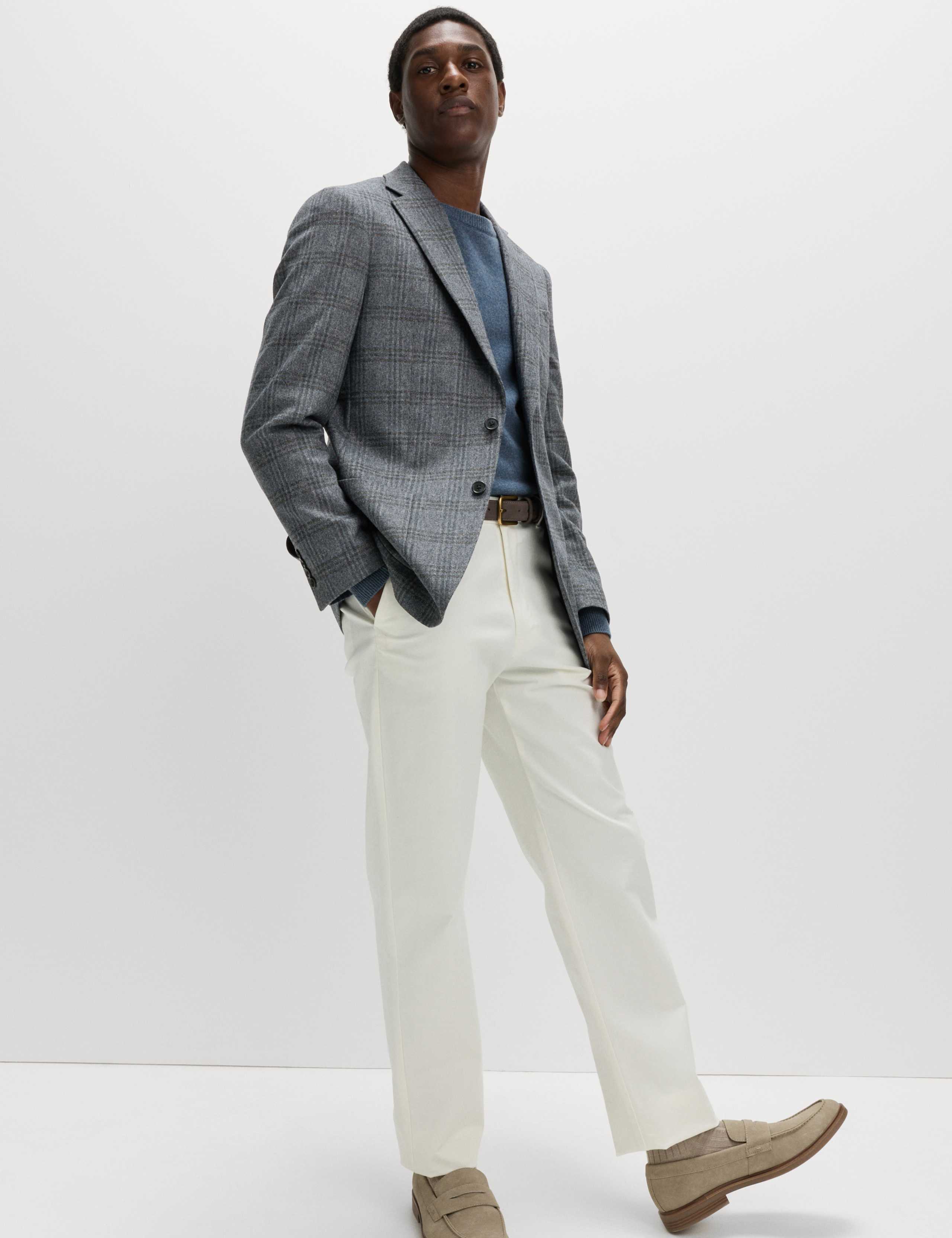 Italian Wool Blend Check Blazer 3 of 5