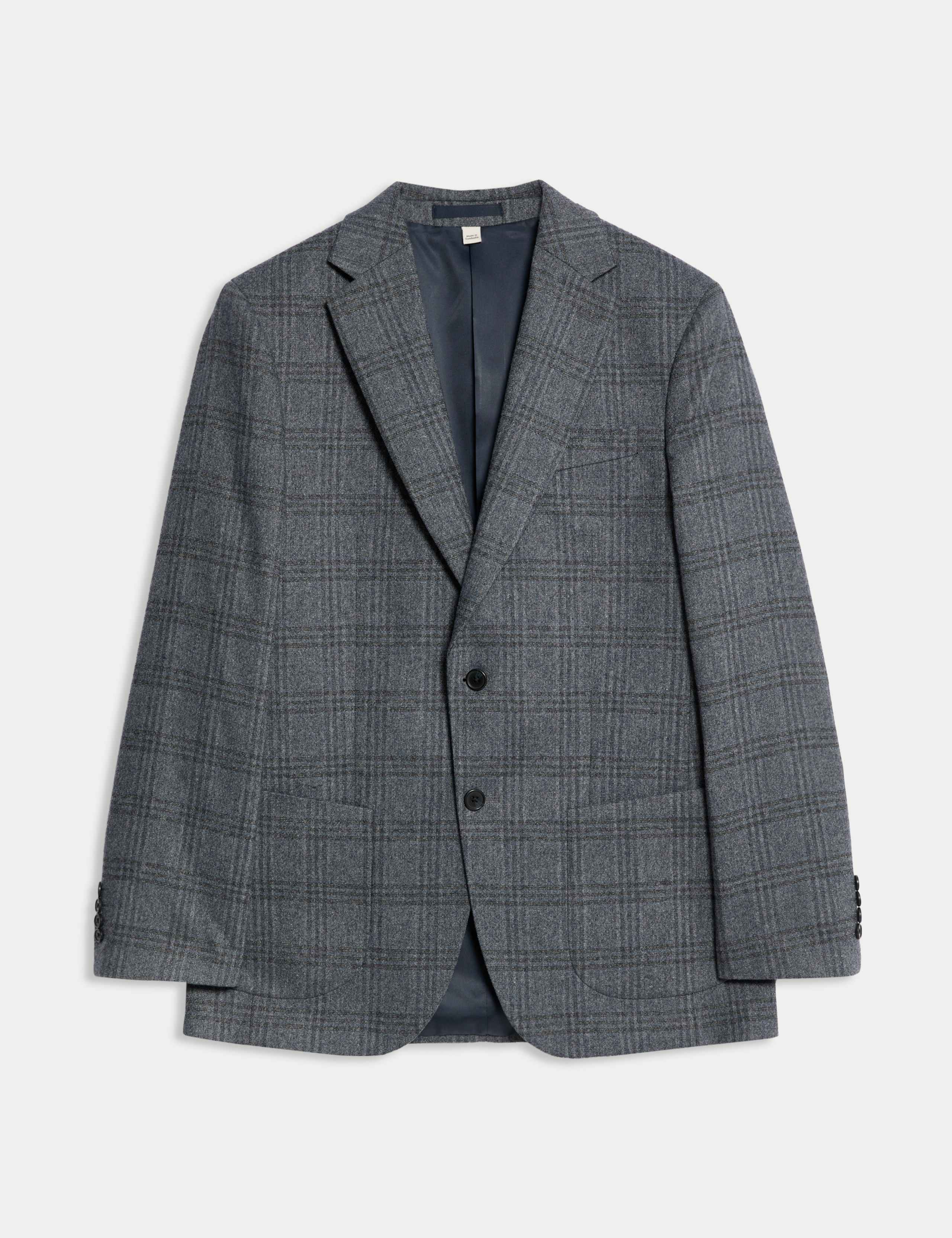 Italian Wool Blend Check Blazer 2 of 5