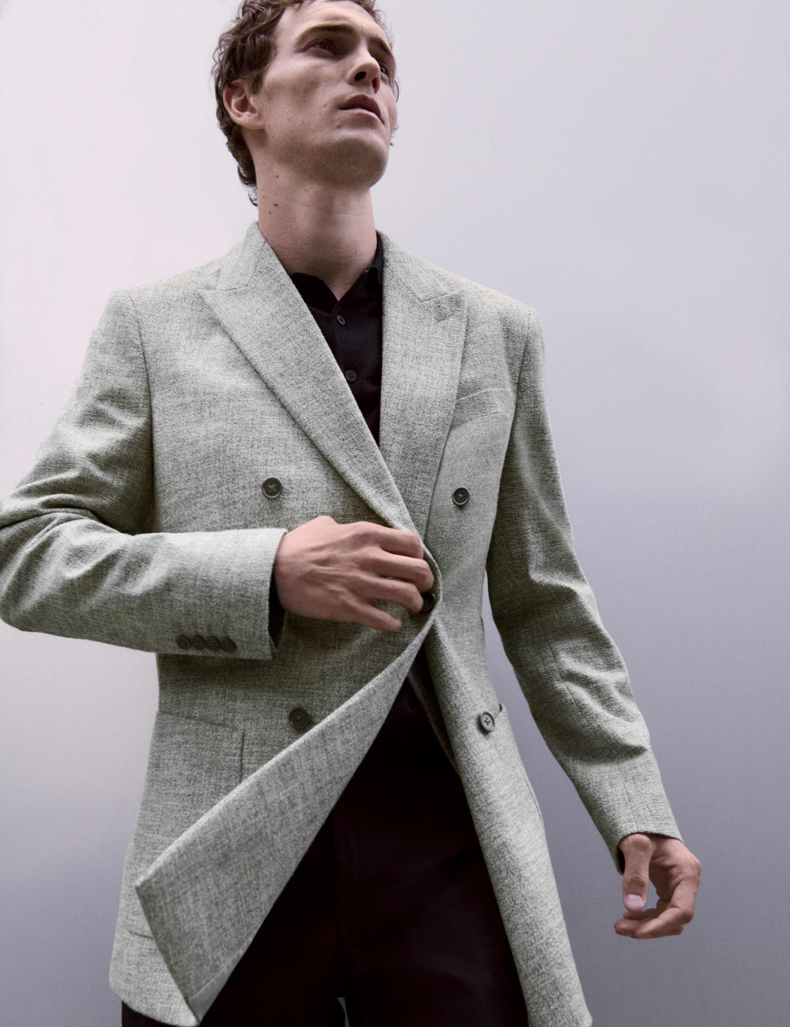 Tailored Fit Italian Wool Blend Suit Jacket 1 of 7