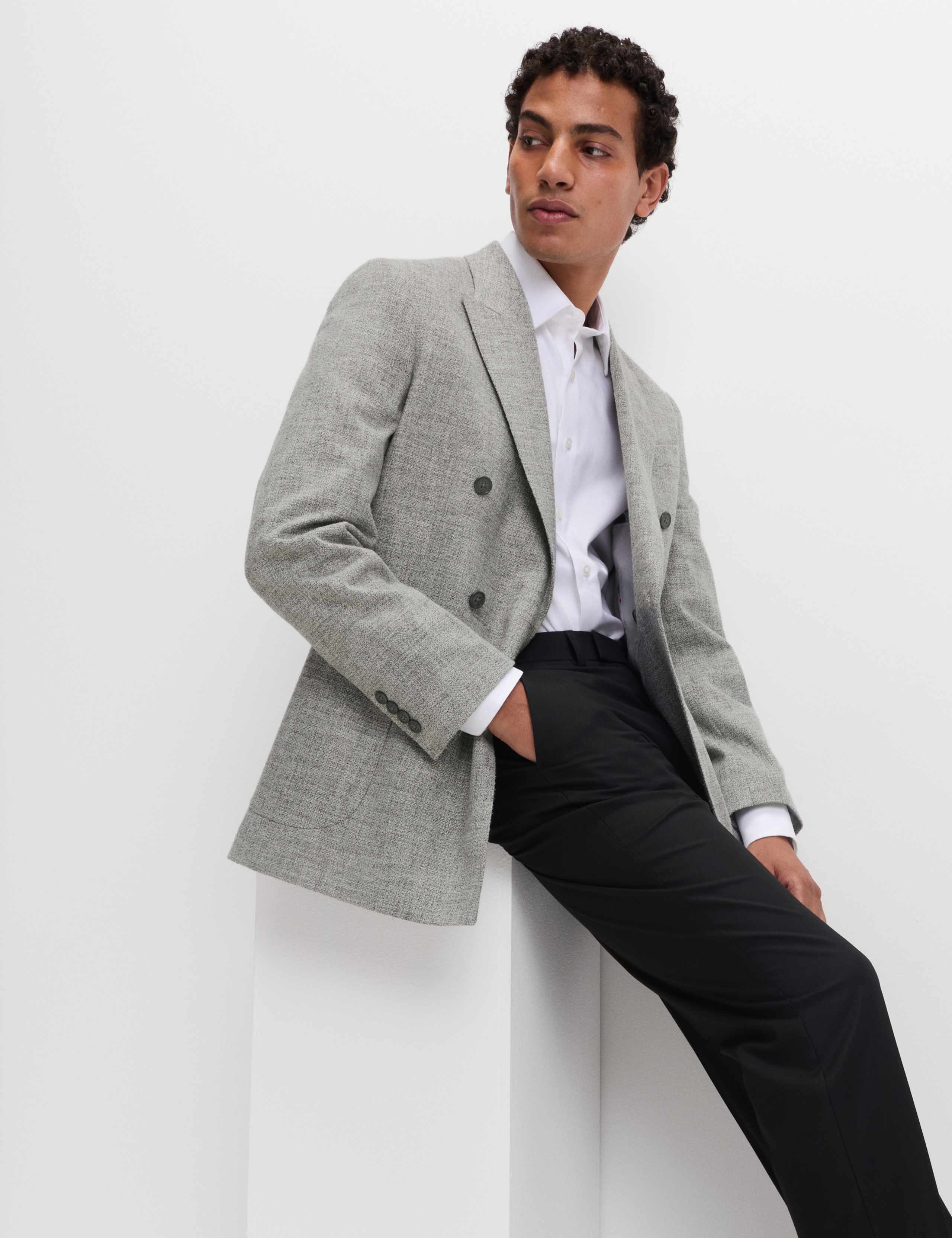 Tailored Fit Italian Wool Blend Suit Jacket 5 of 7