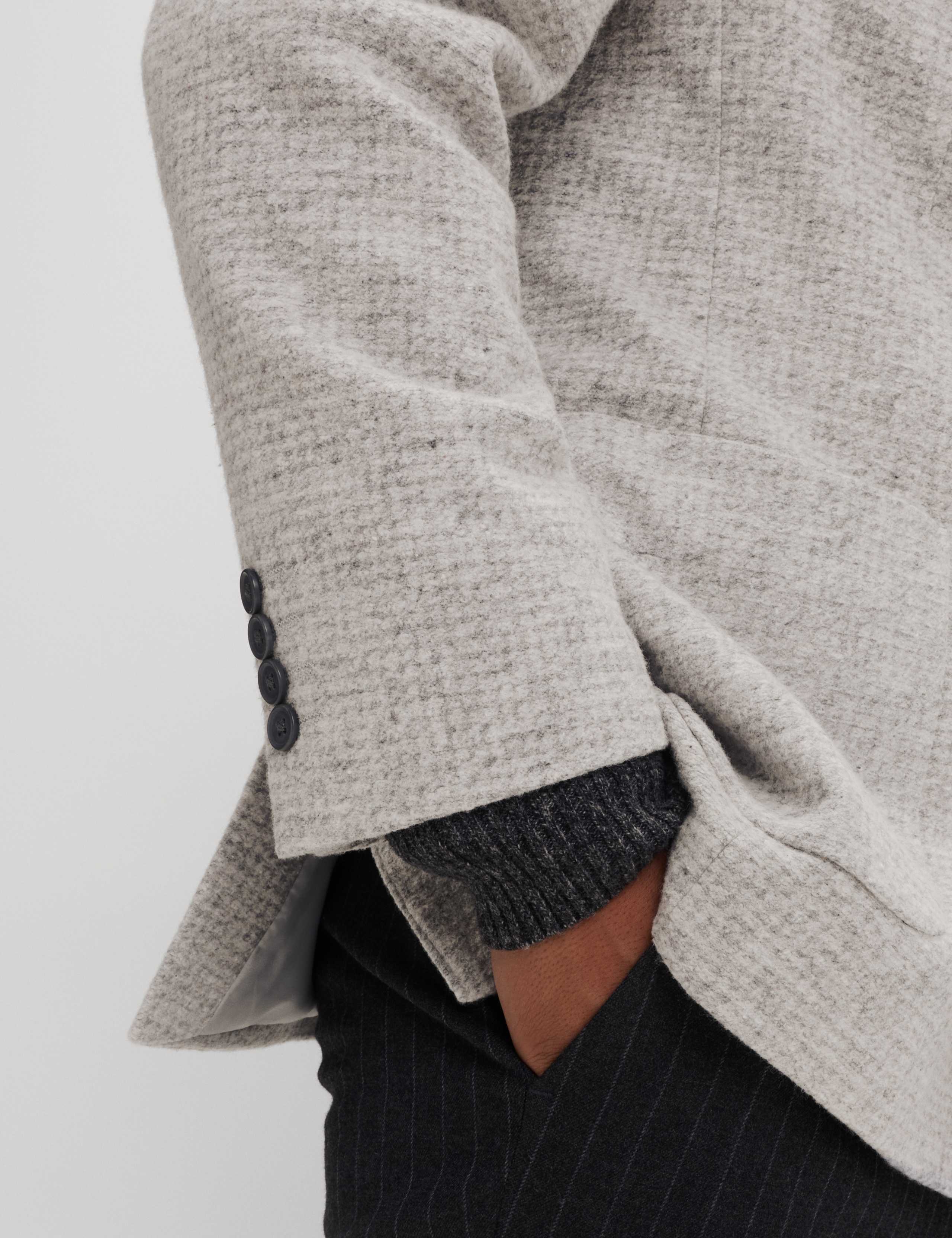 Wool Cotton Blend Micro Check Blazer 3 of 6