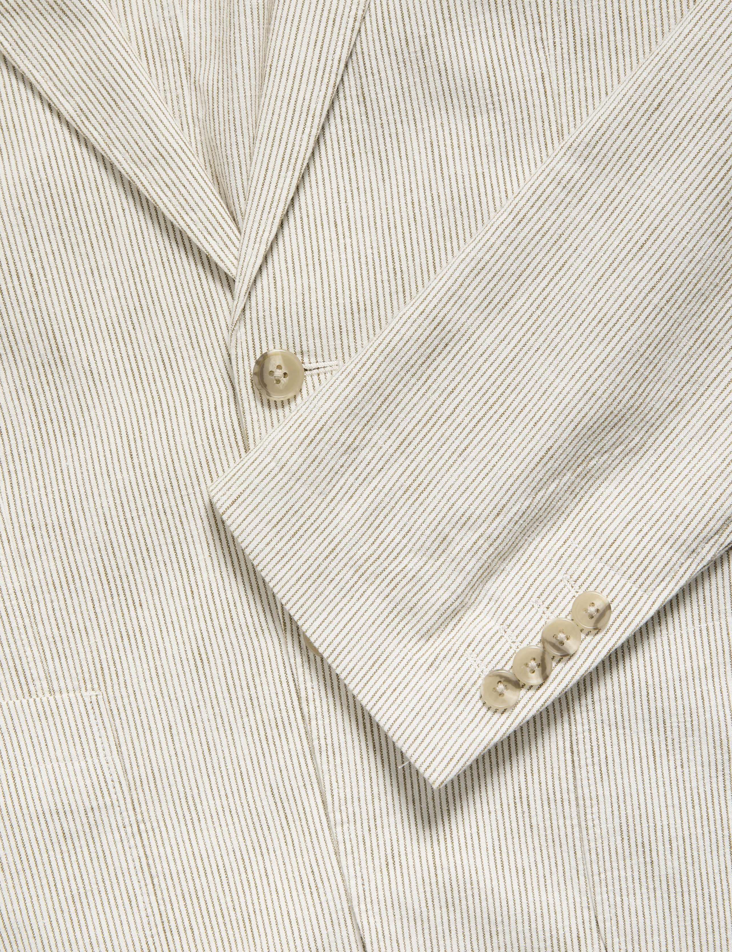 Tailored Fit Cotton Linen Striped Blazer 3 of 7
