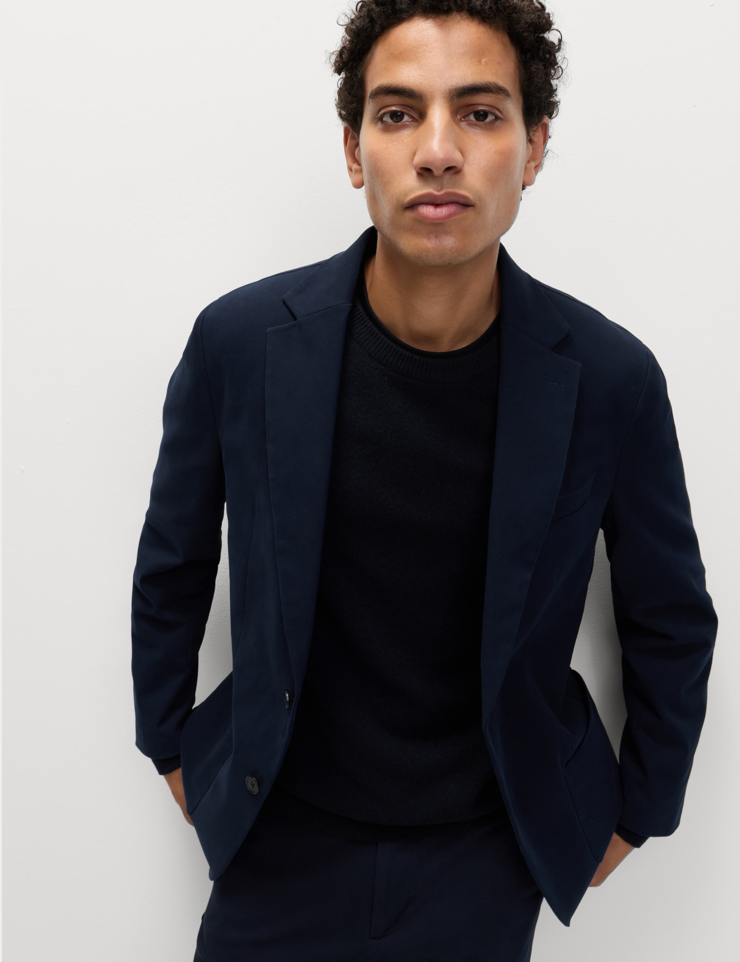 Tailored Fit Cotton Rich Peached Stretch Blazer 4 of 6