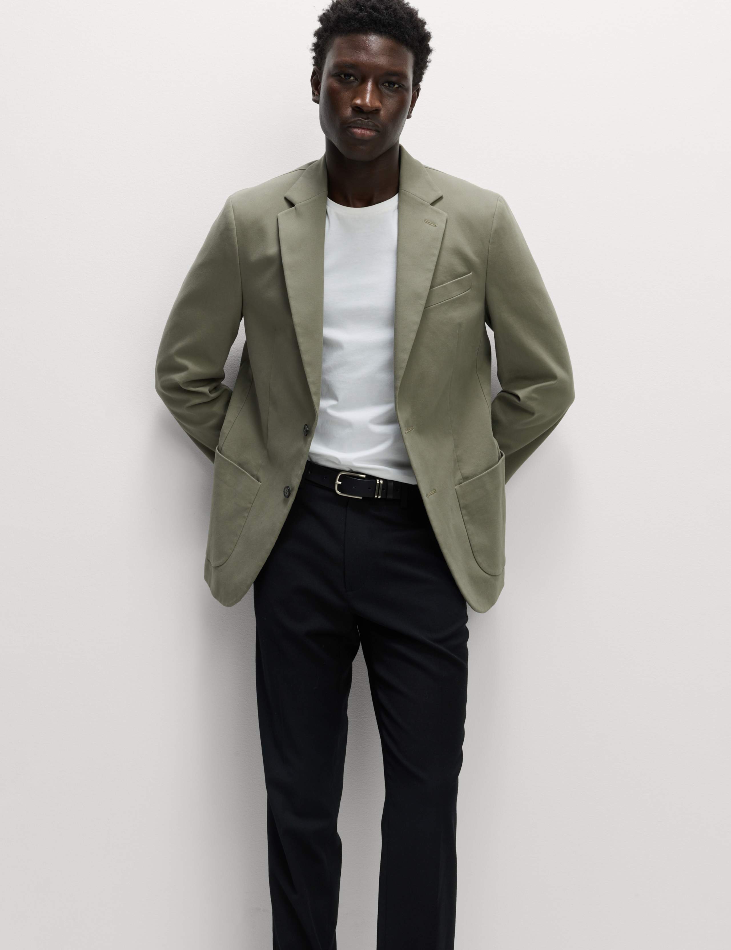 Tailored Fit Cotton Rich Peached Stretch Blazer 4 of 7