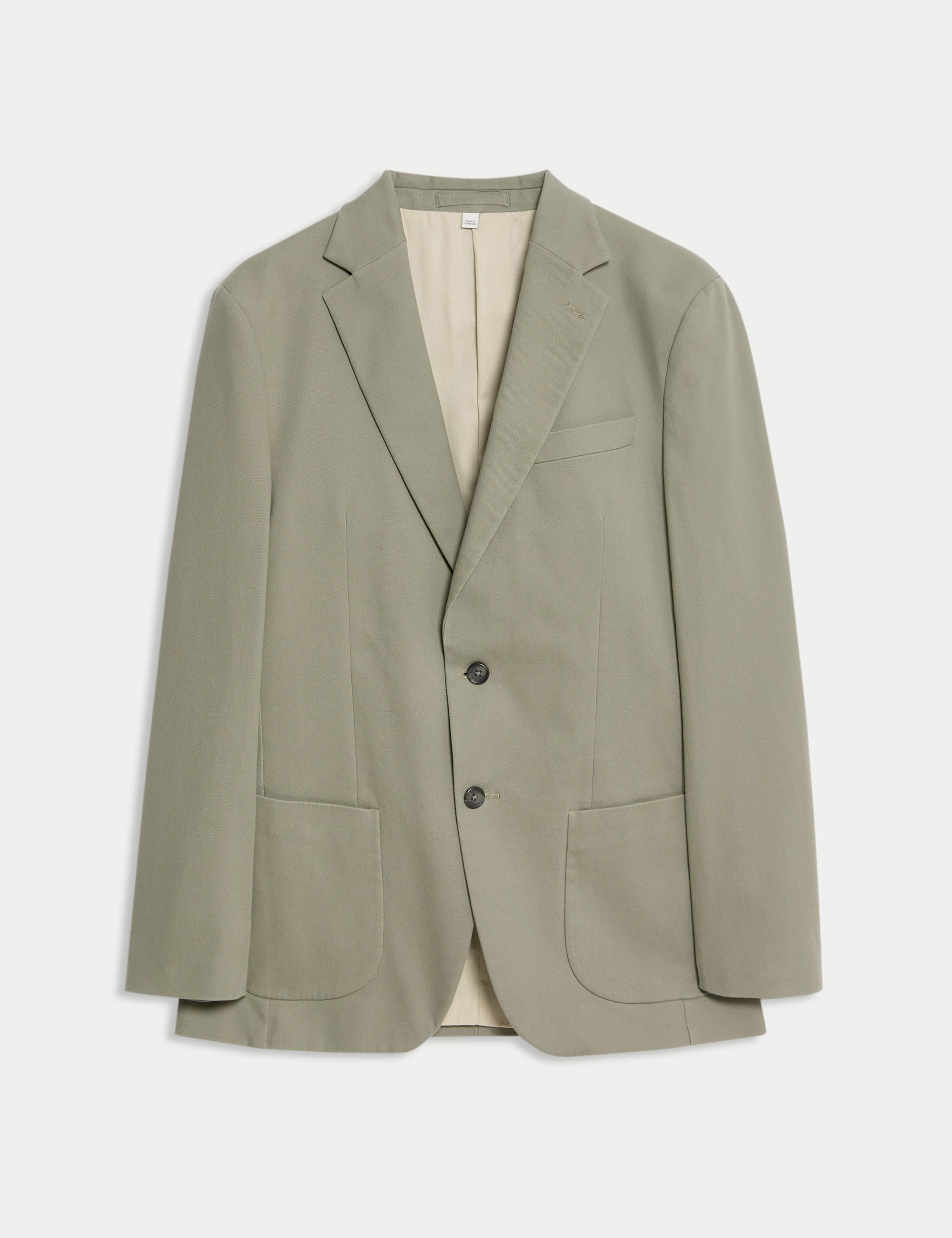 Tailored Fit Cotton Rich Peached Stretch Blazer 2 of 7