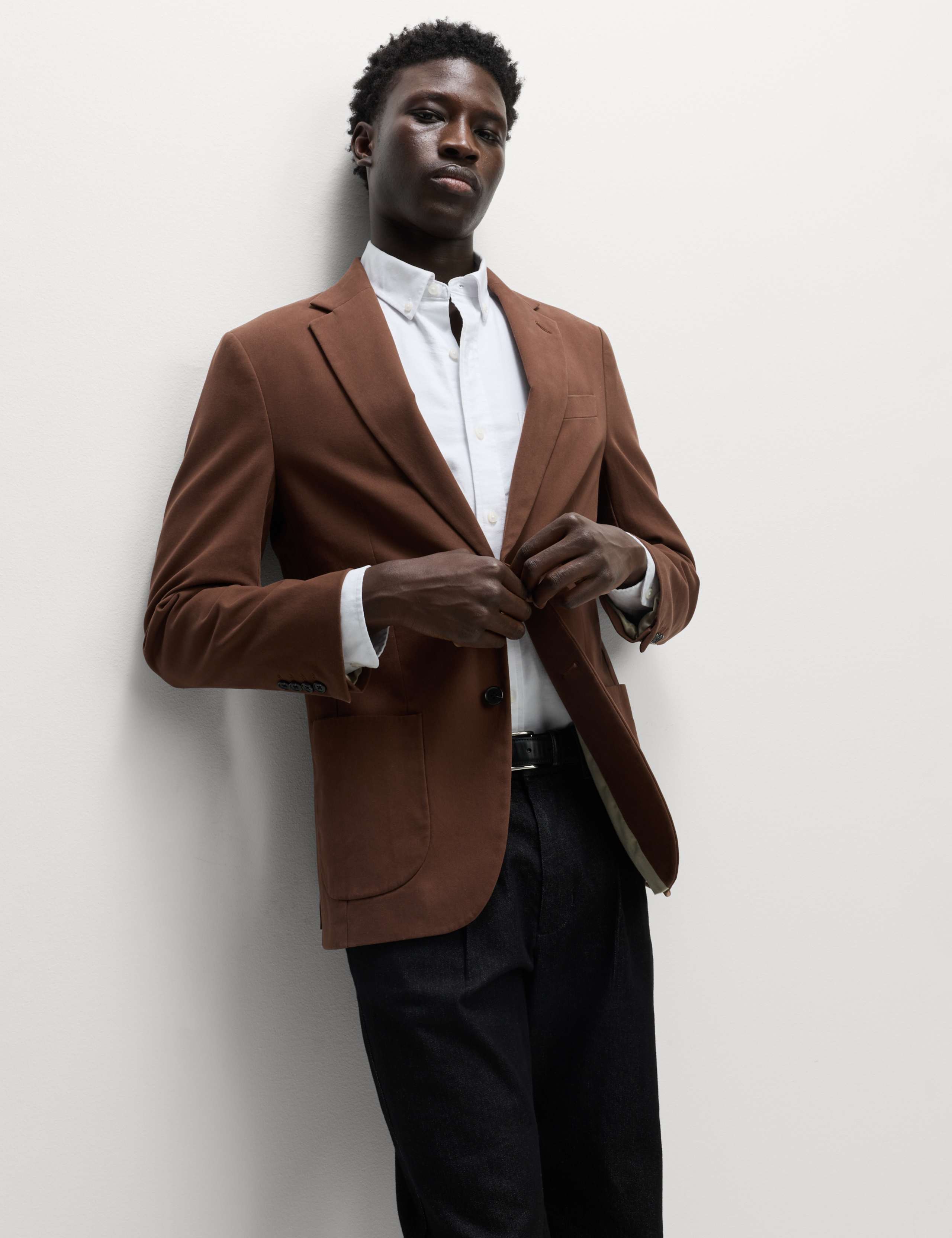 Tailored Fit Cotton Rich Peached Stretch Blazer 7 of 7