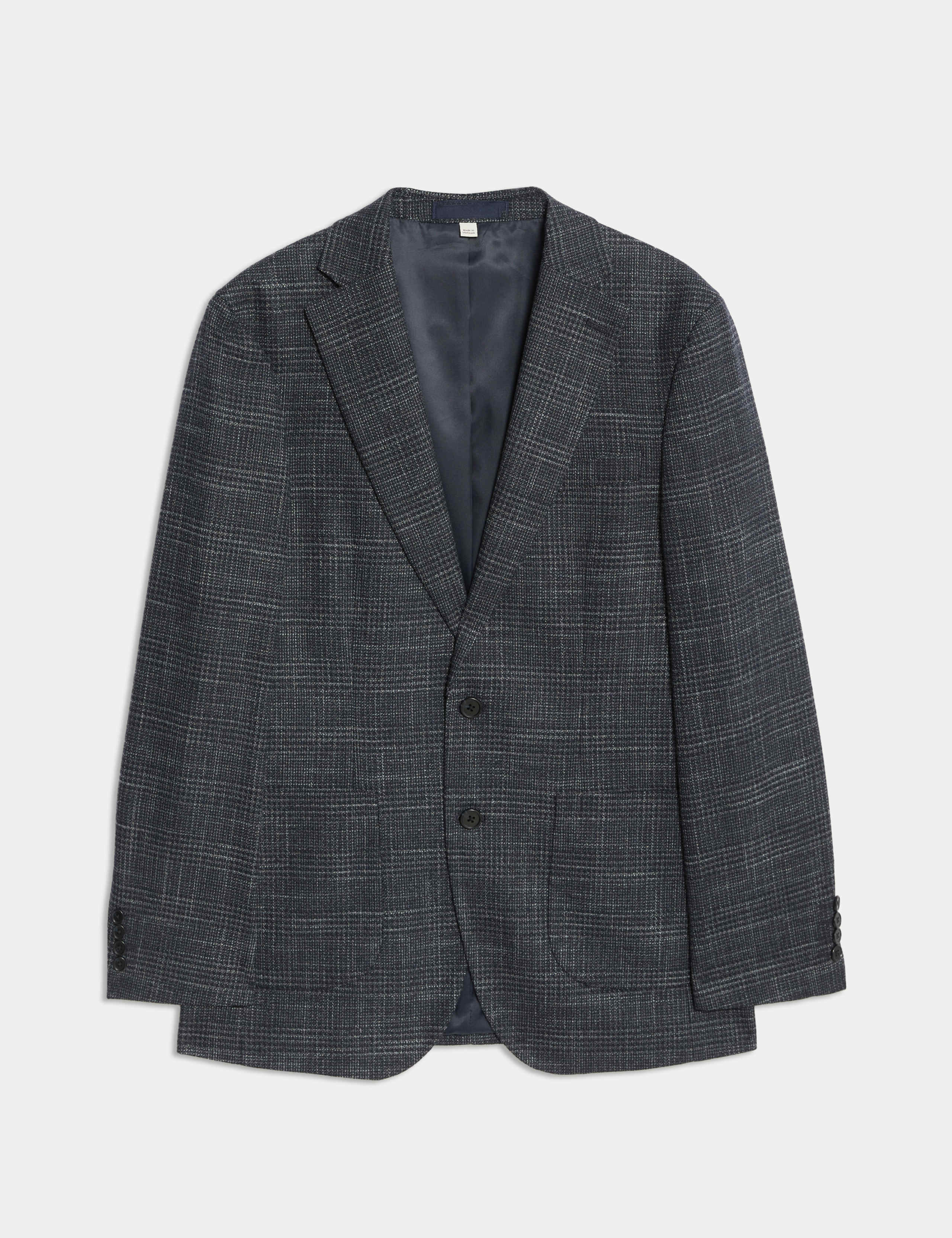Tailored Fit Textured Check Stretch Blazer 2 of 5
