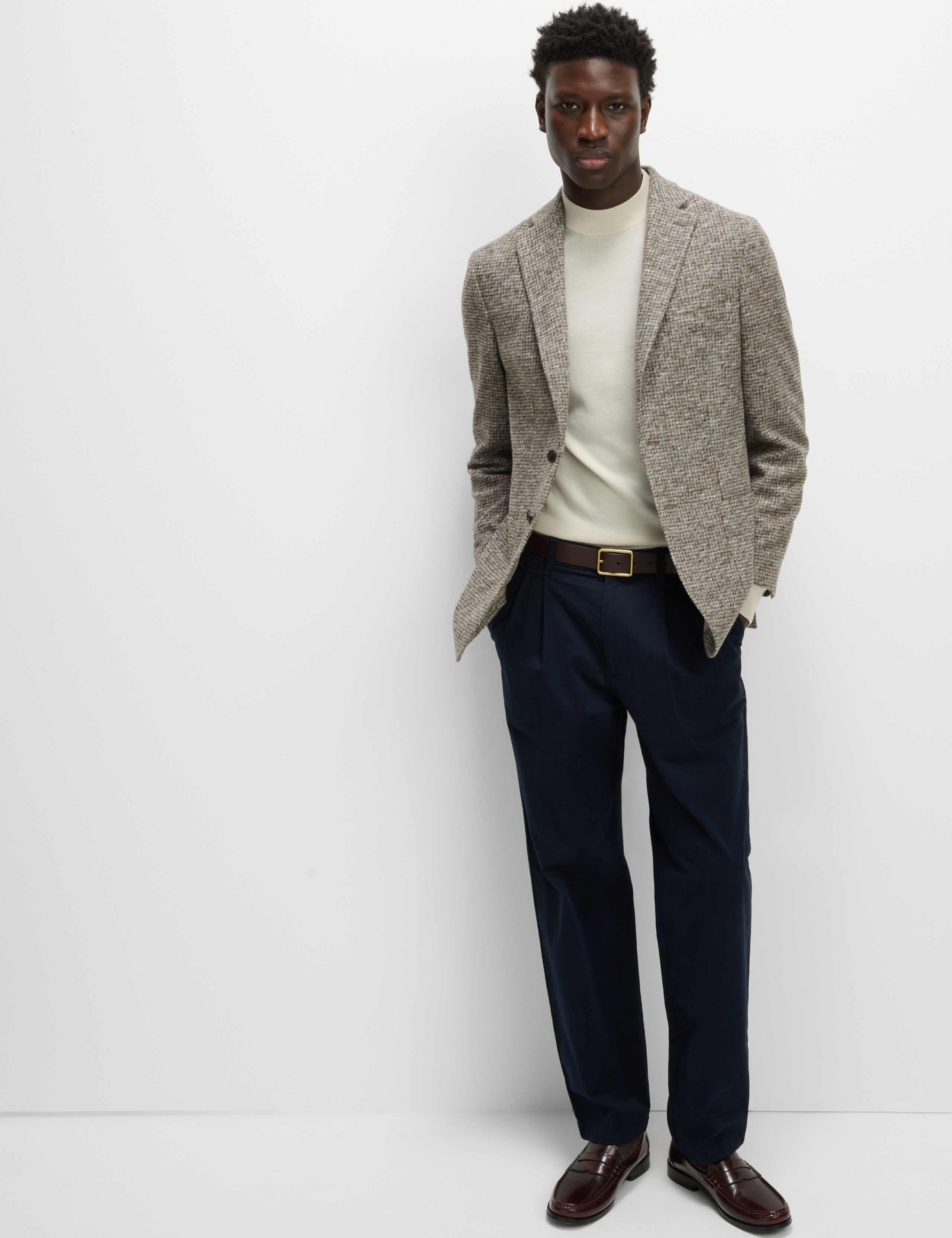 Tailored Fit Wool Blend Textured Blazer 5 of 9
