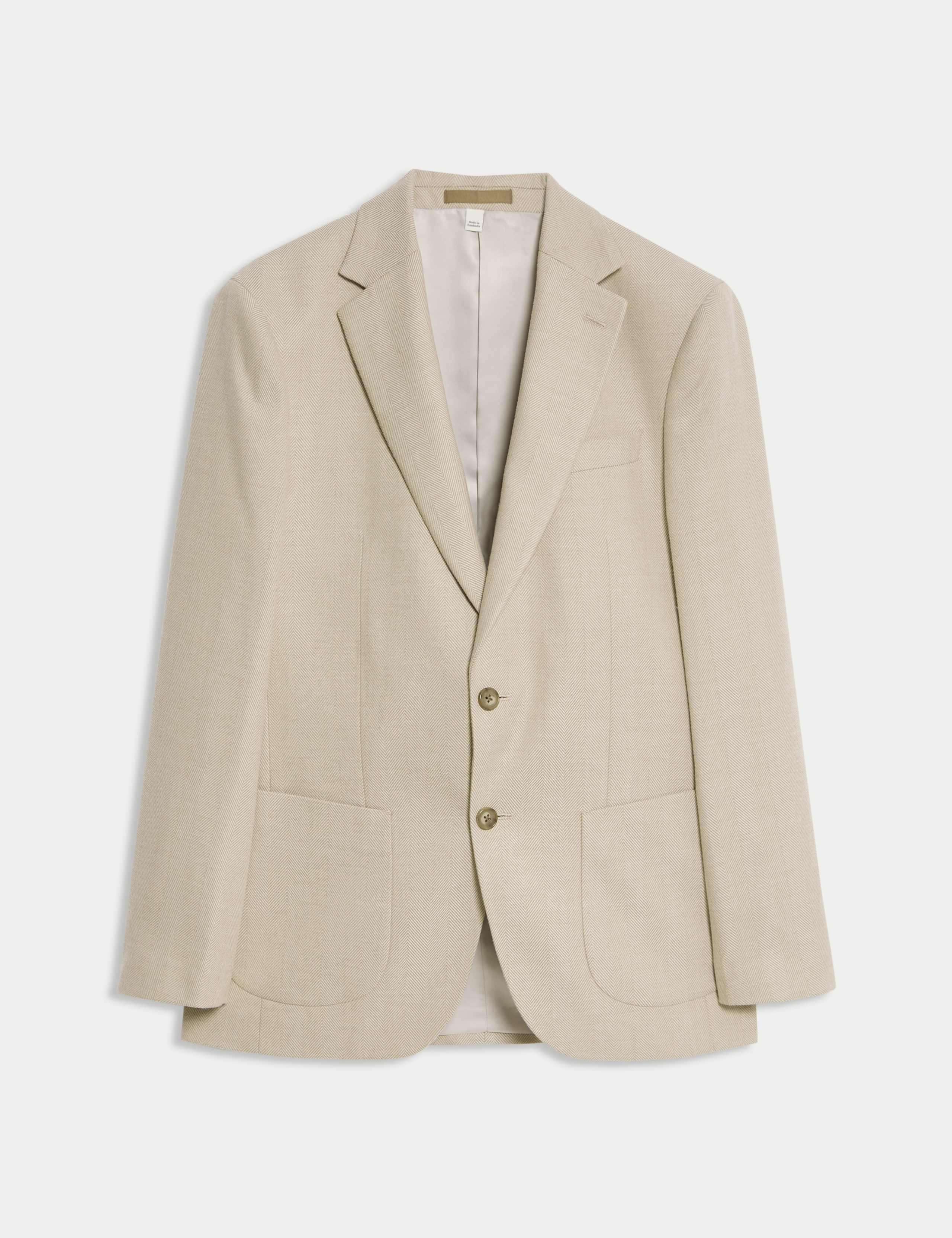 Tailored Fit Herringbone Stretch Blazer 2 of 7