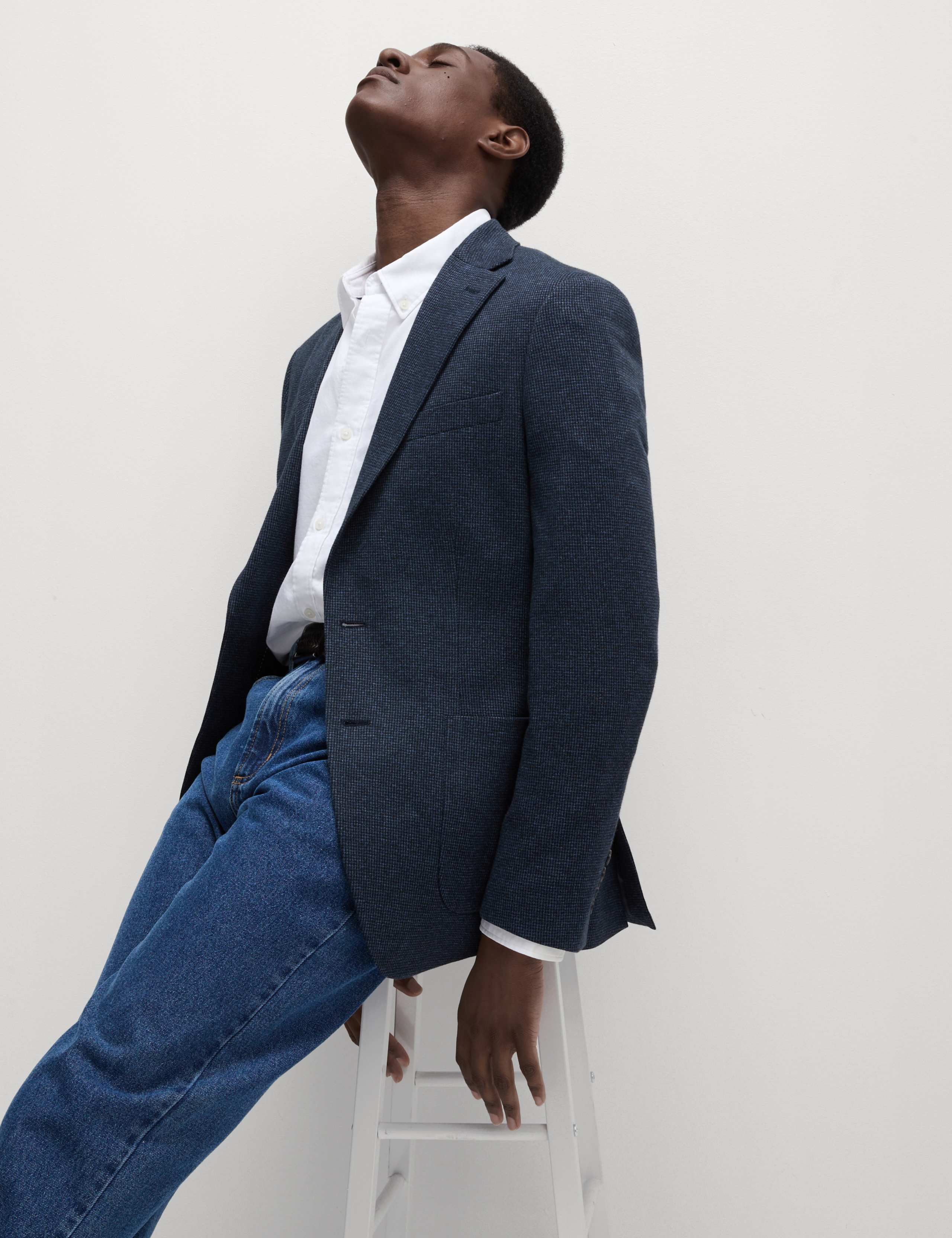 Tailored Fit Cotton Rich Puppytooth Blazer 1 of 8