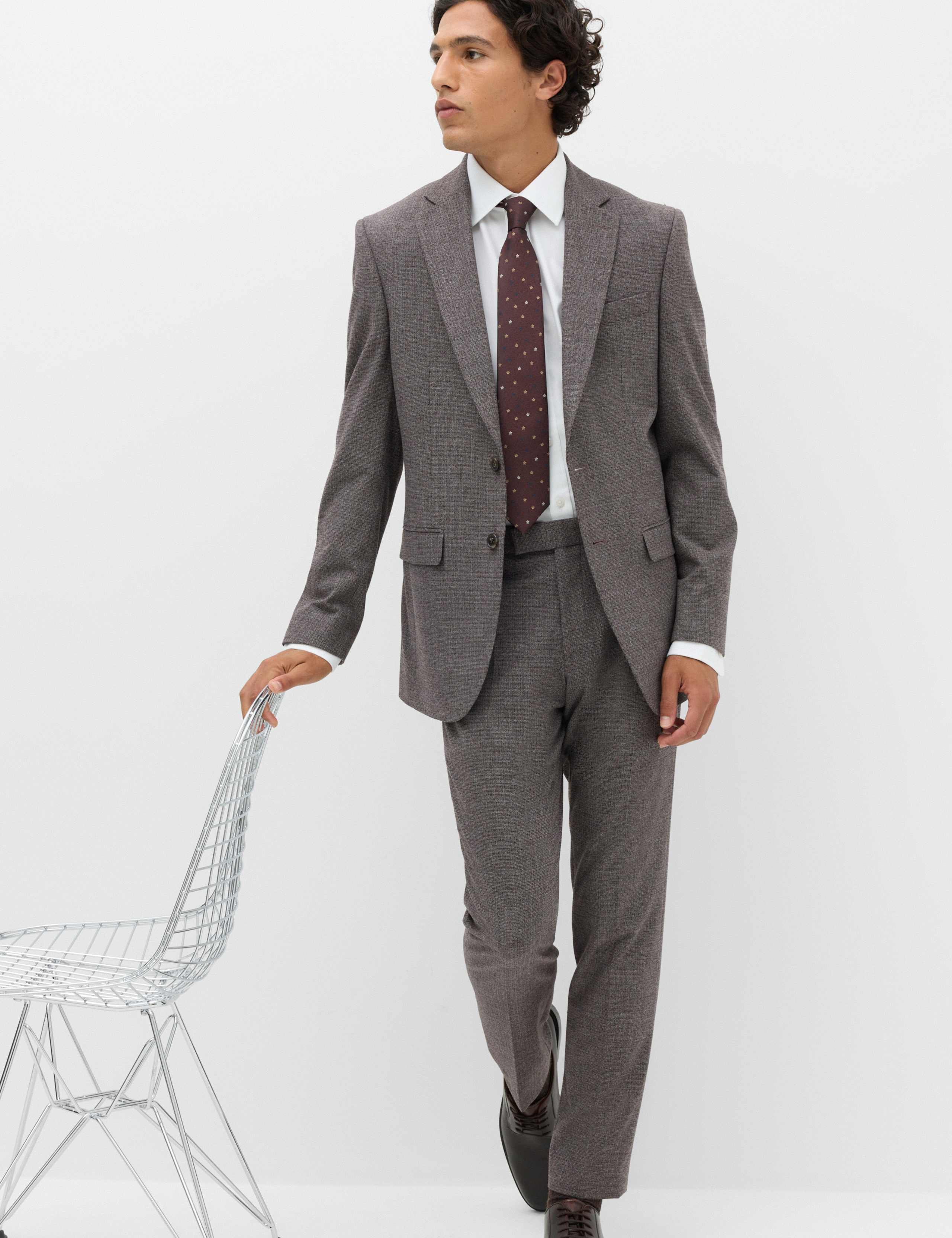 Tailored Fit Micro Check Suit Jacket 6 of 6