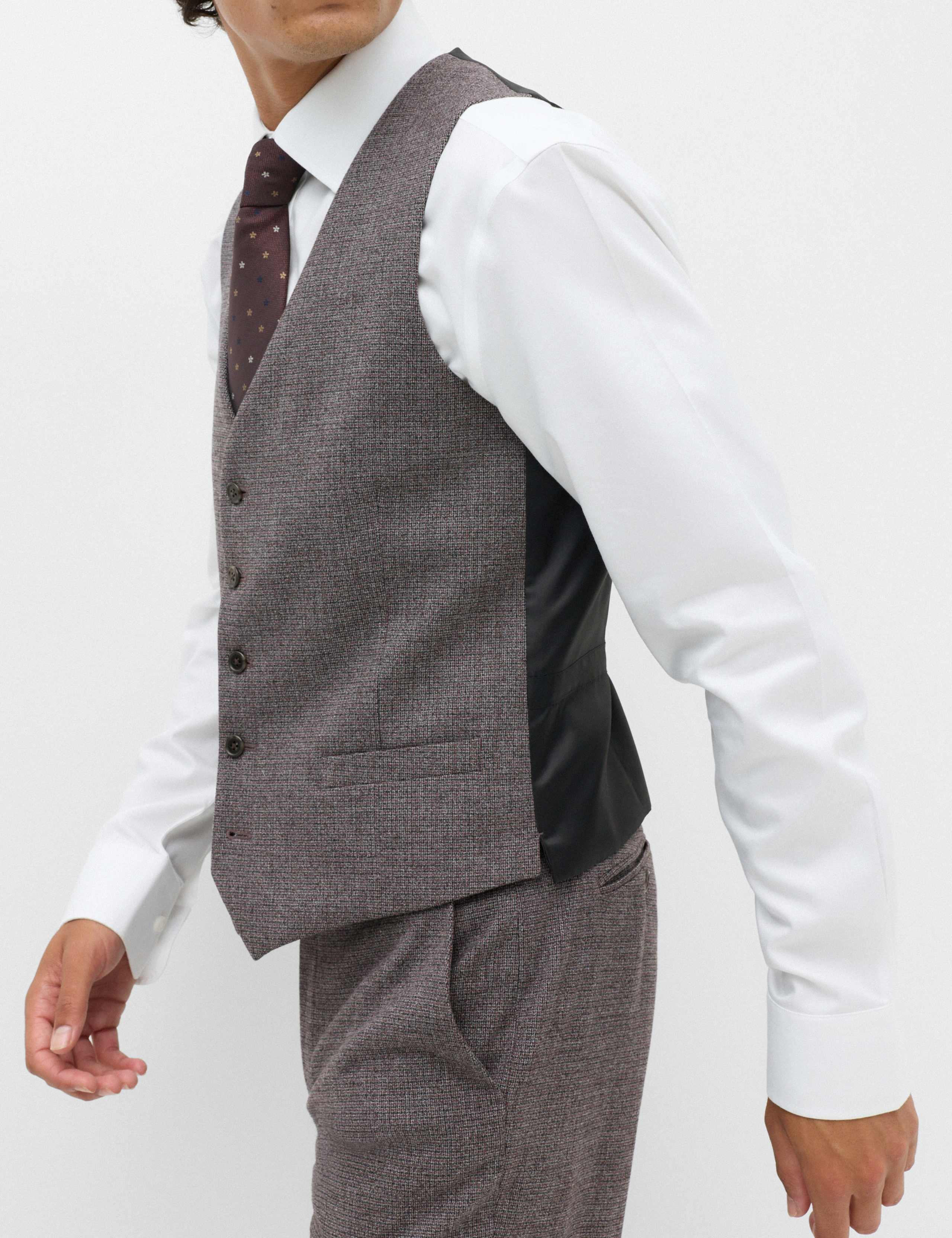 Micro Check Suit Waistcoat 4 of 6