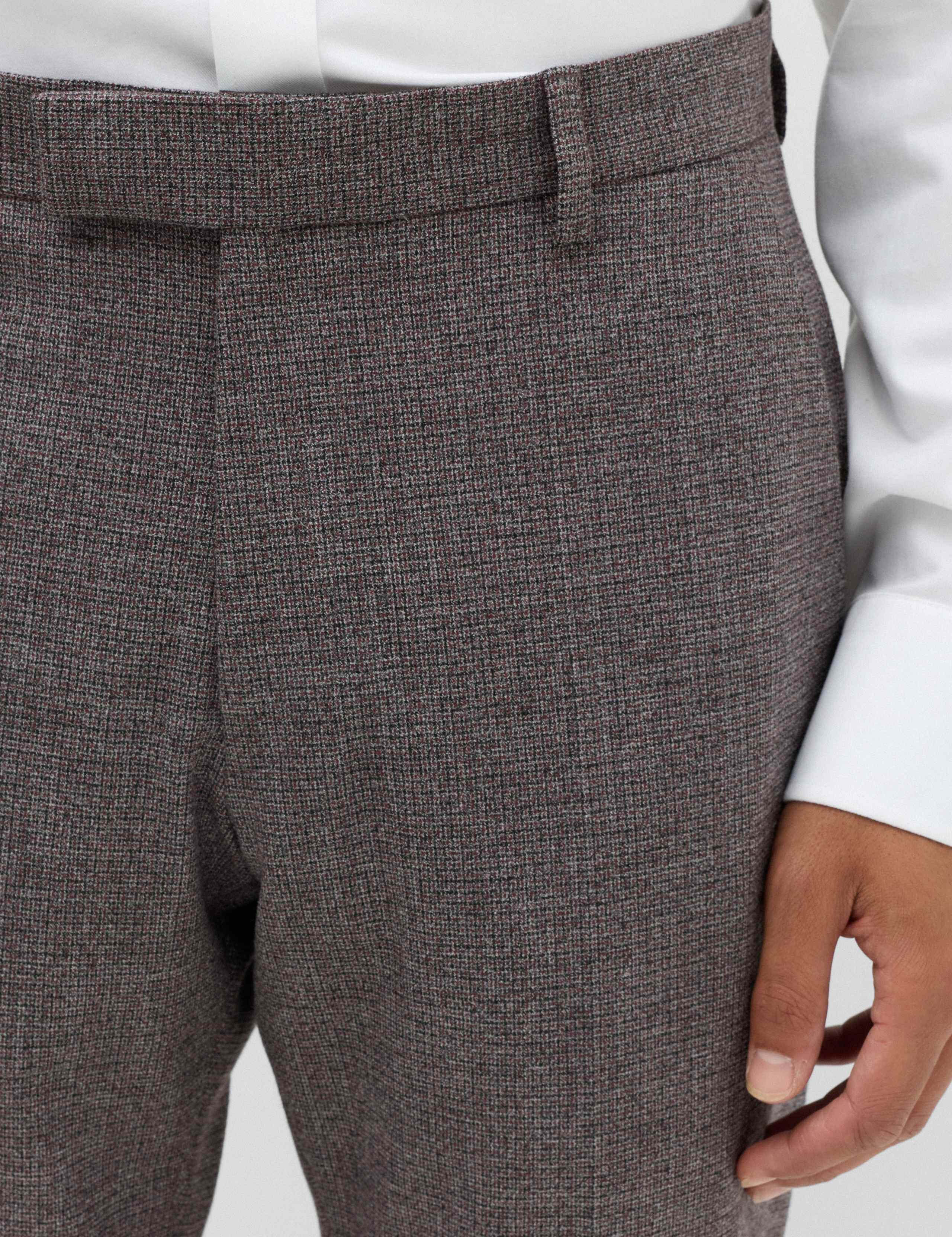 Tailored Fit Micro Check Suit Trousers 3 of 6