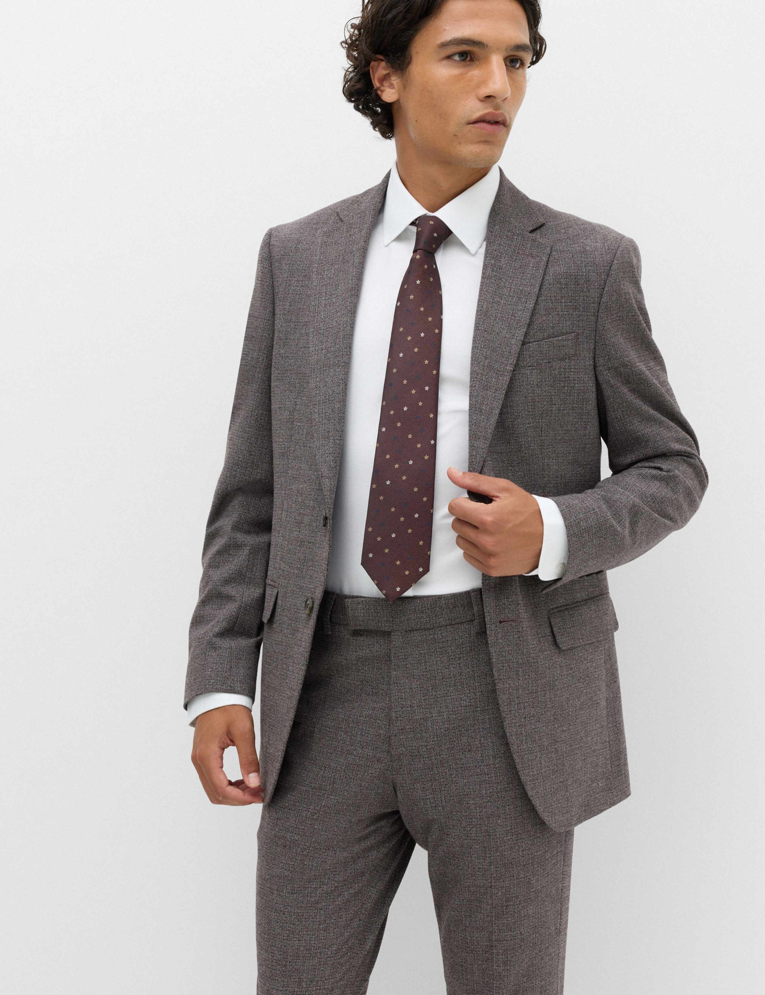 Tailored Fit Micro Check Suit Trousers 6 of 6