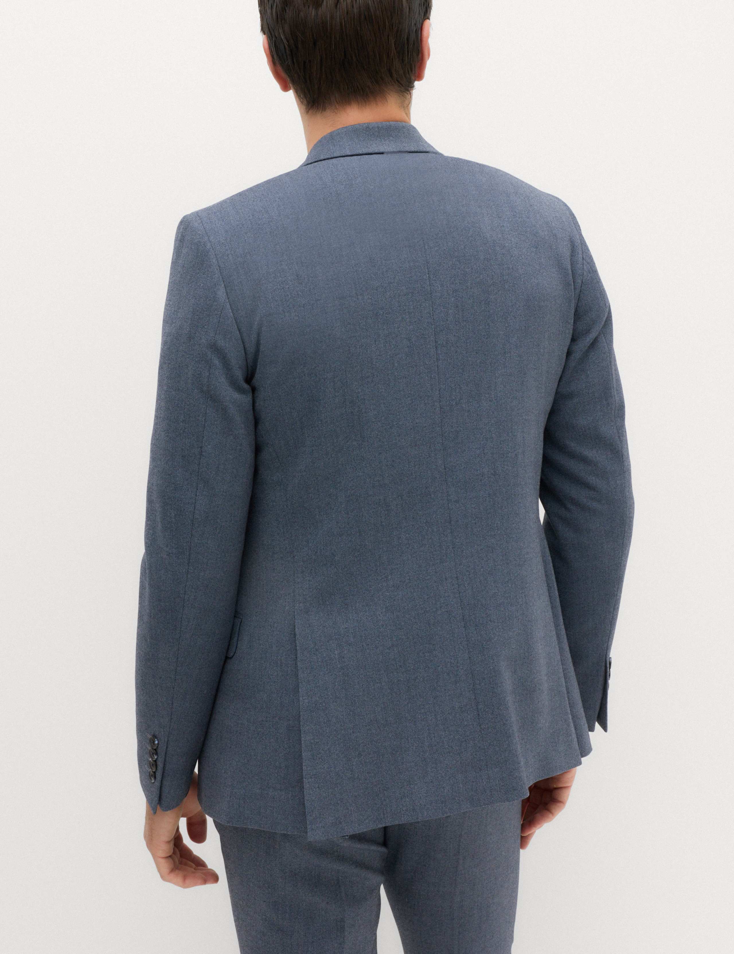 Slim Fit Twill Double Breasted Suit Jacket 4 of 6