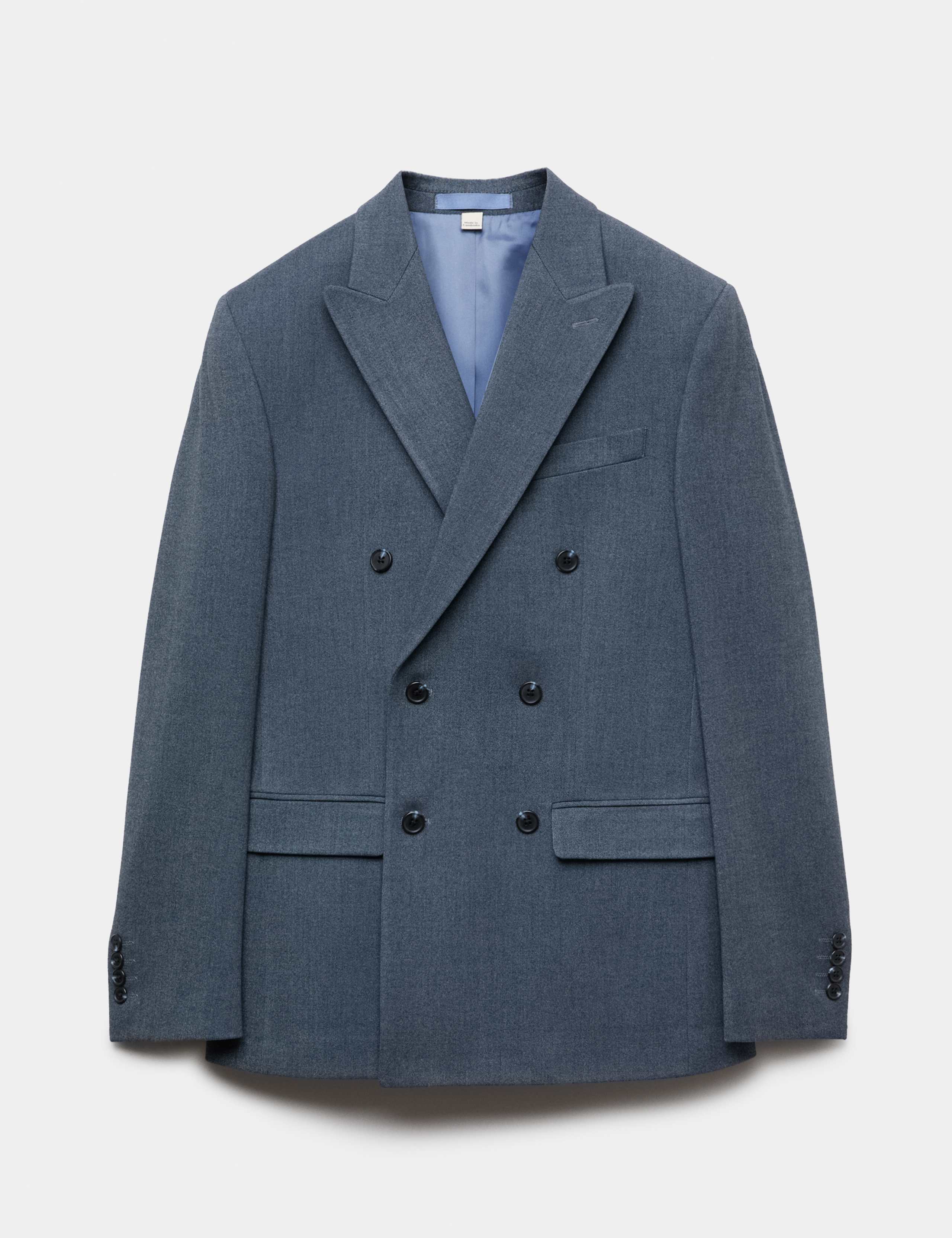 Slim Fit Twill Double Breasted Suit Jacket 2 of 6