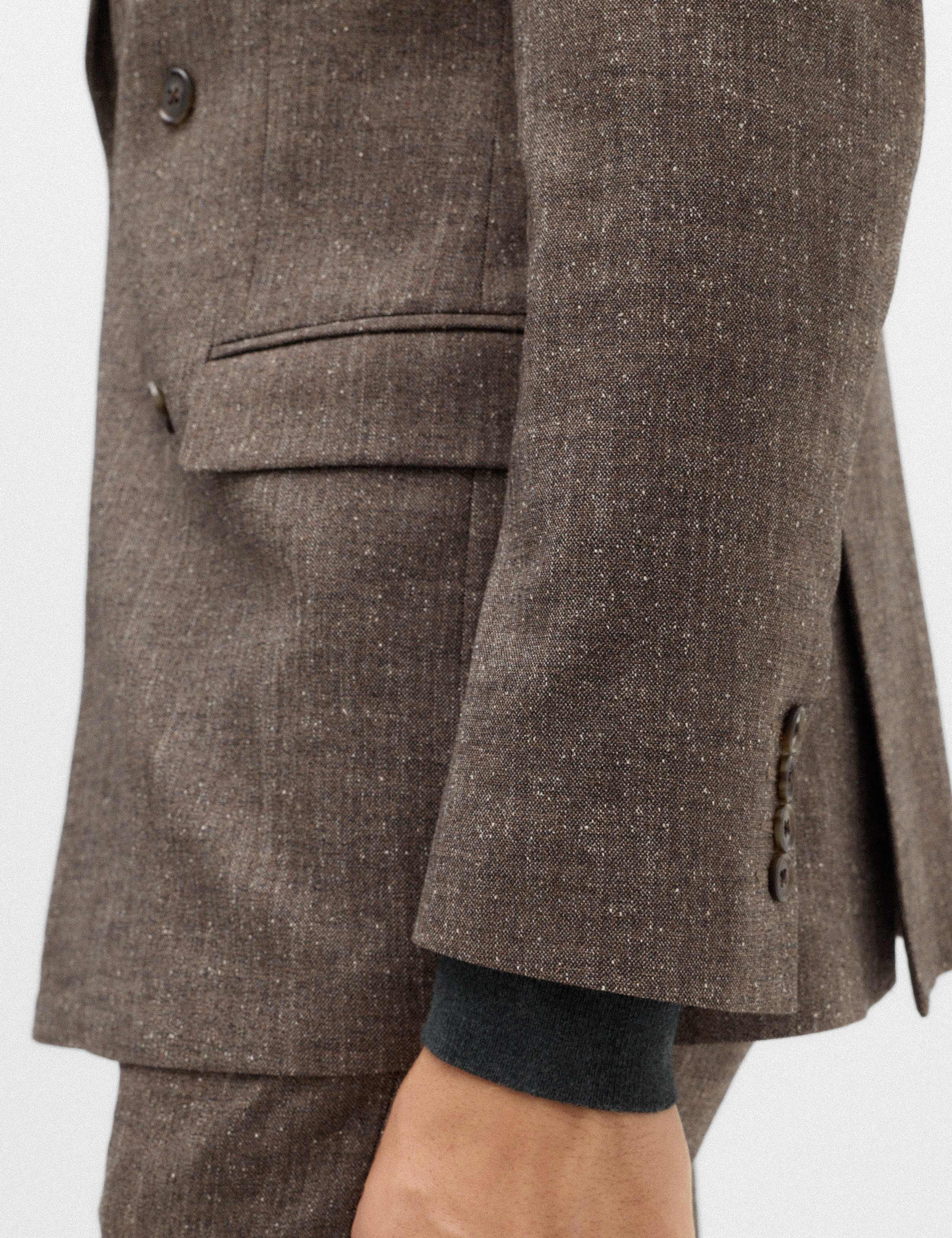 Tailored Fit Textured Stretch Suit Jacket 3 of 7