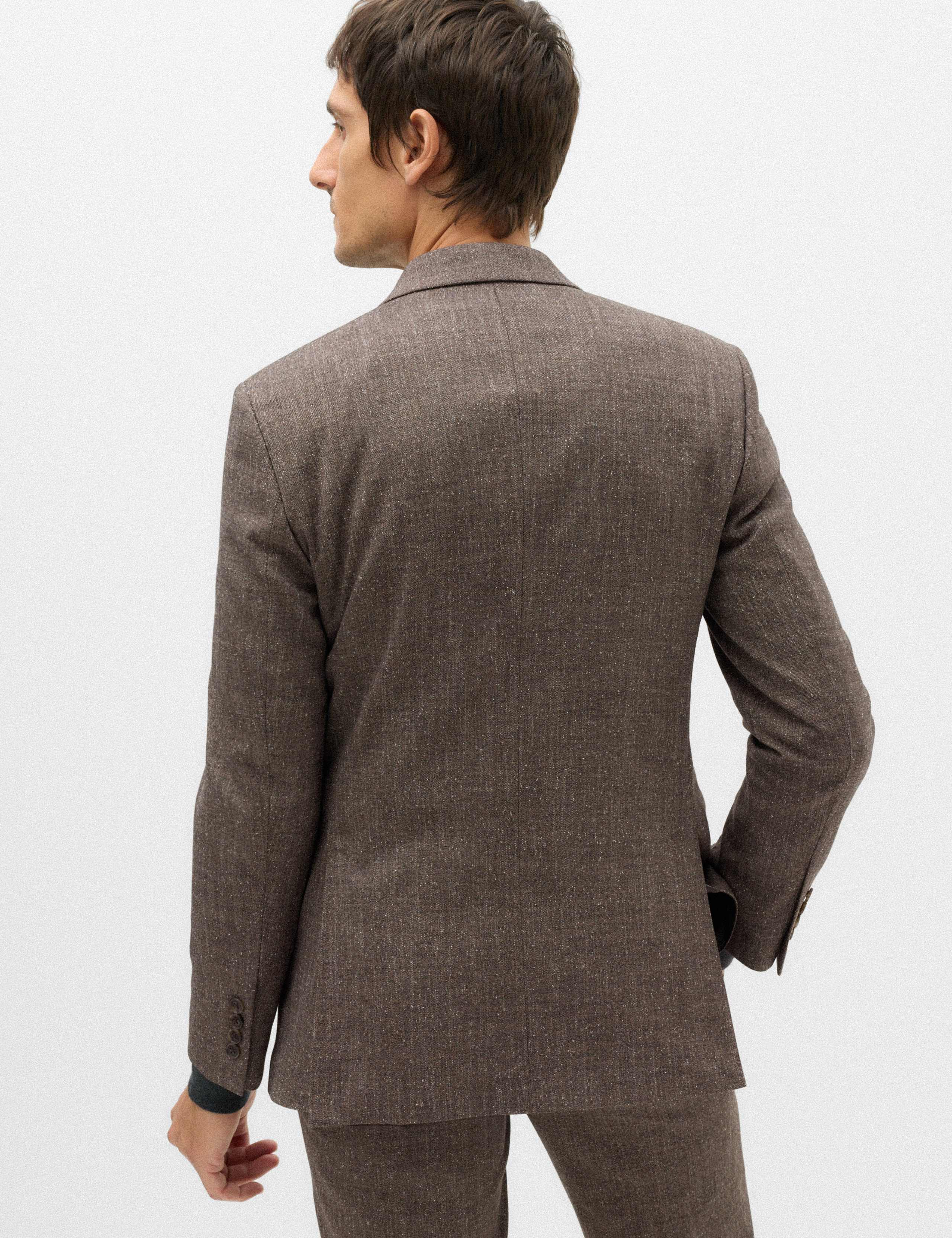 Tailored Fit Textured Stretch Suit Jacket 5 of 7
