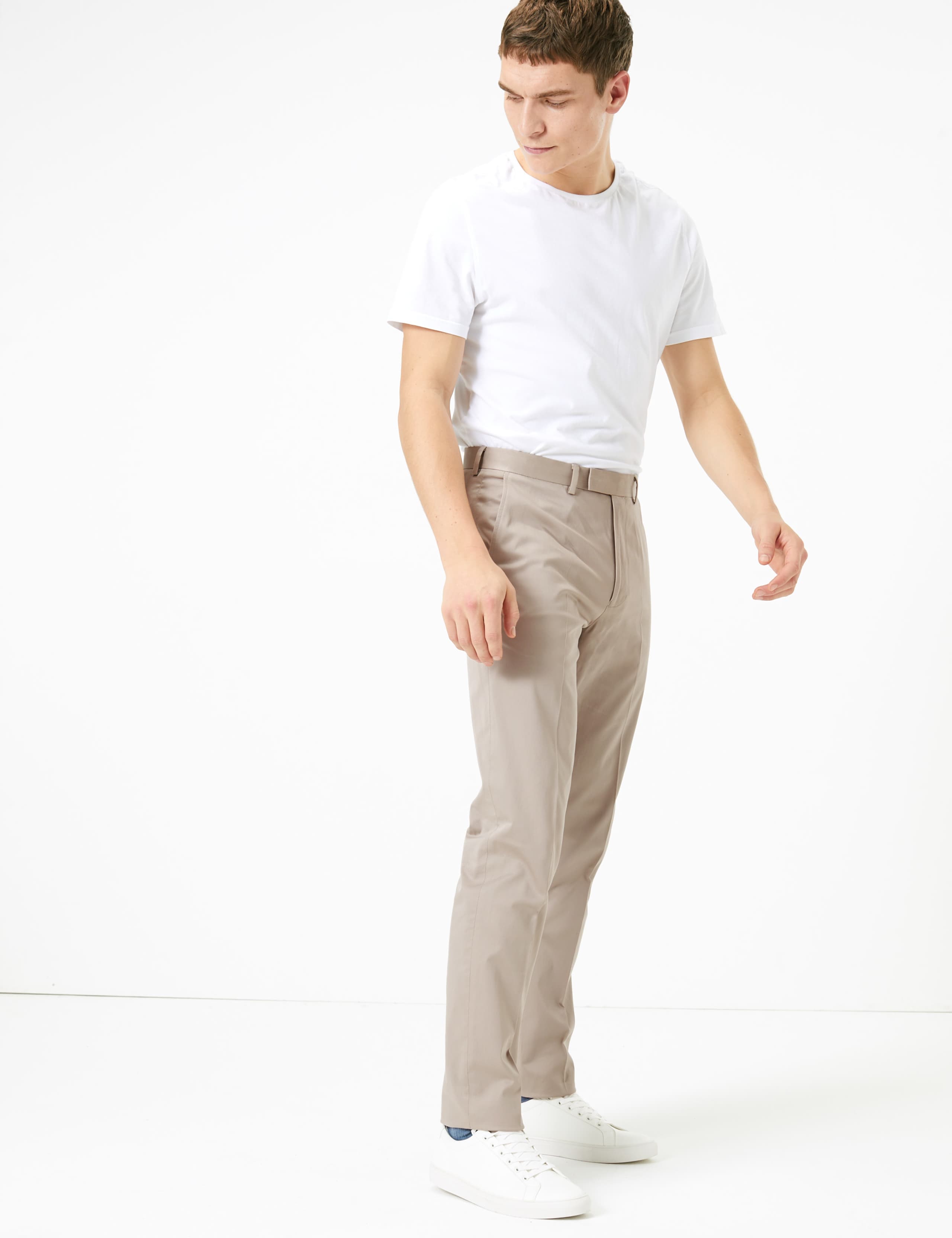 Slim Fit Trousers with Stretch 1 of 7