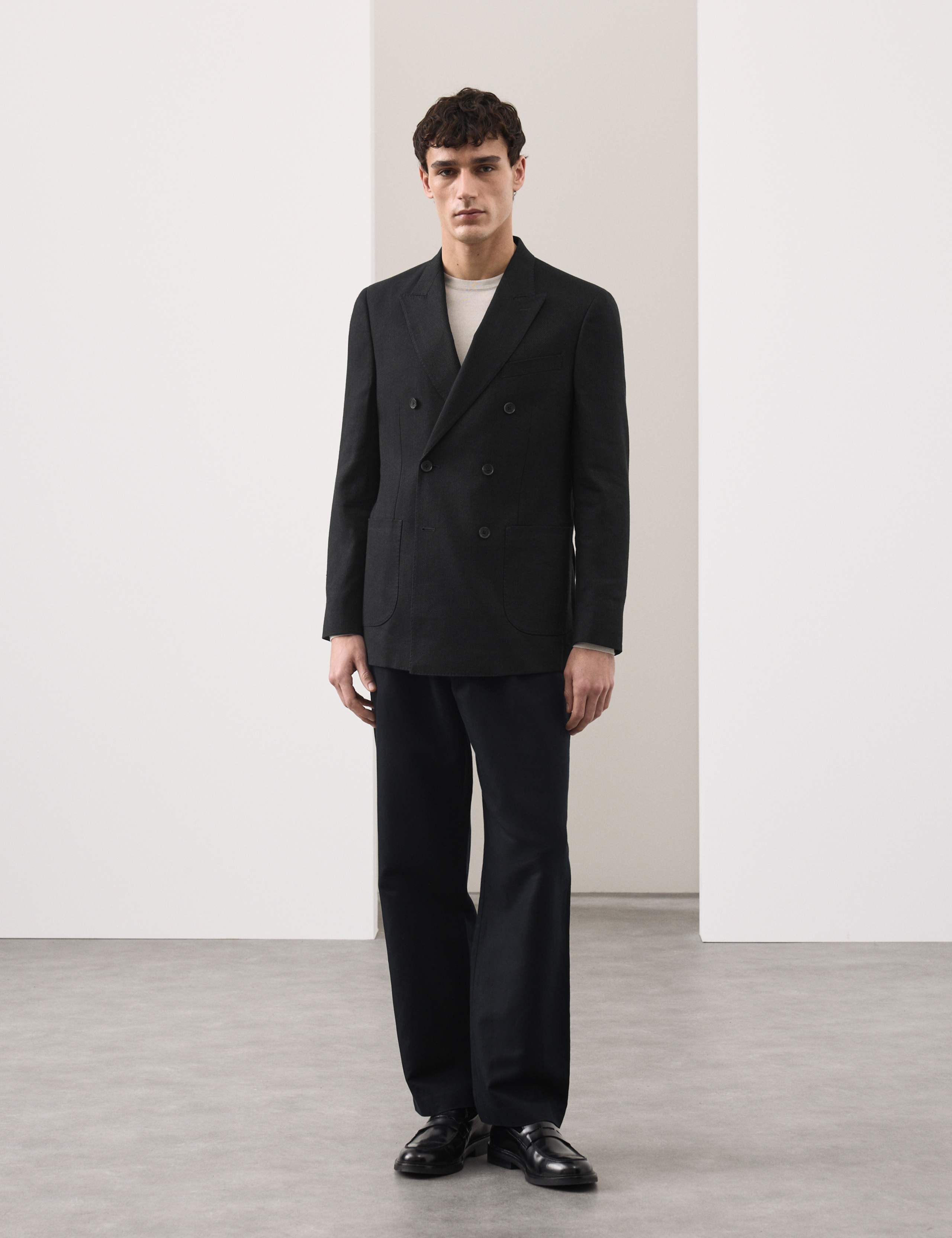 Tailored Fit Italian Linen Blend Double Breasted Blazer 6 of 6