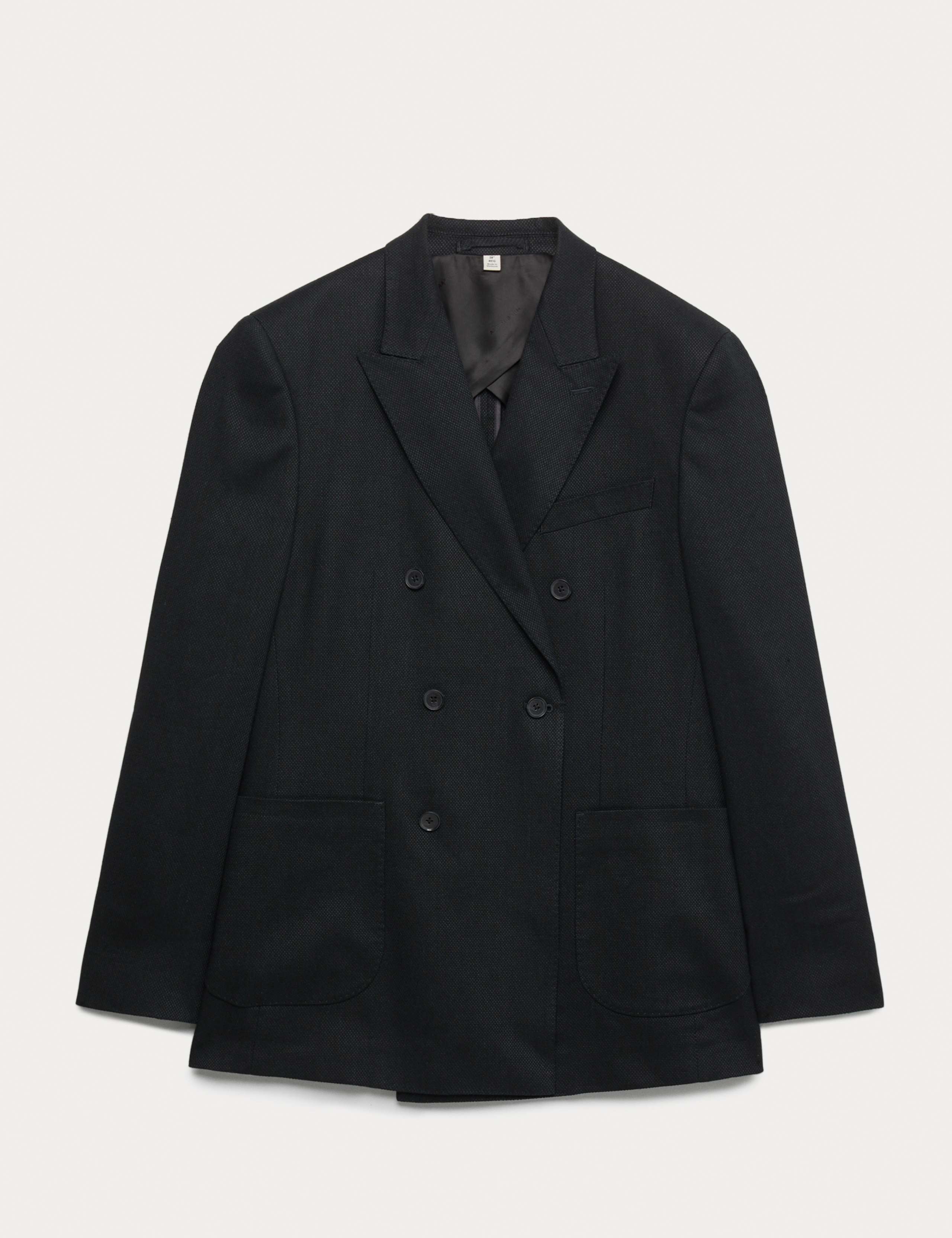 Tailored Fit Italian Linen Blend Double Breasted Blazer 2 of 6