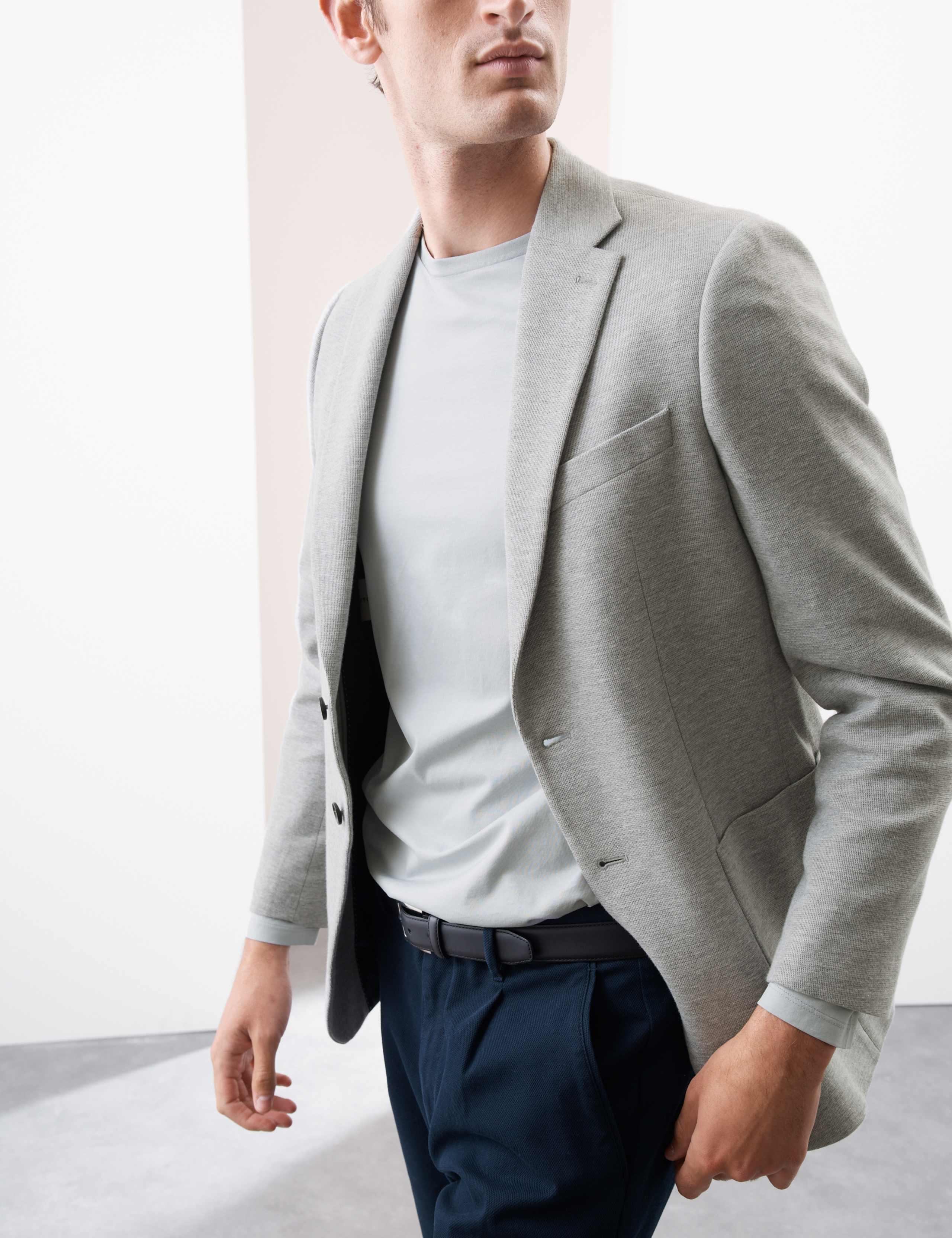 Cotton Rich Knitted Blazer with Gilet 4 of 7