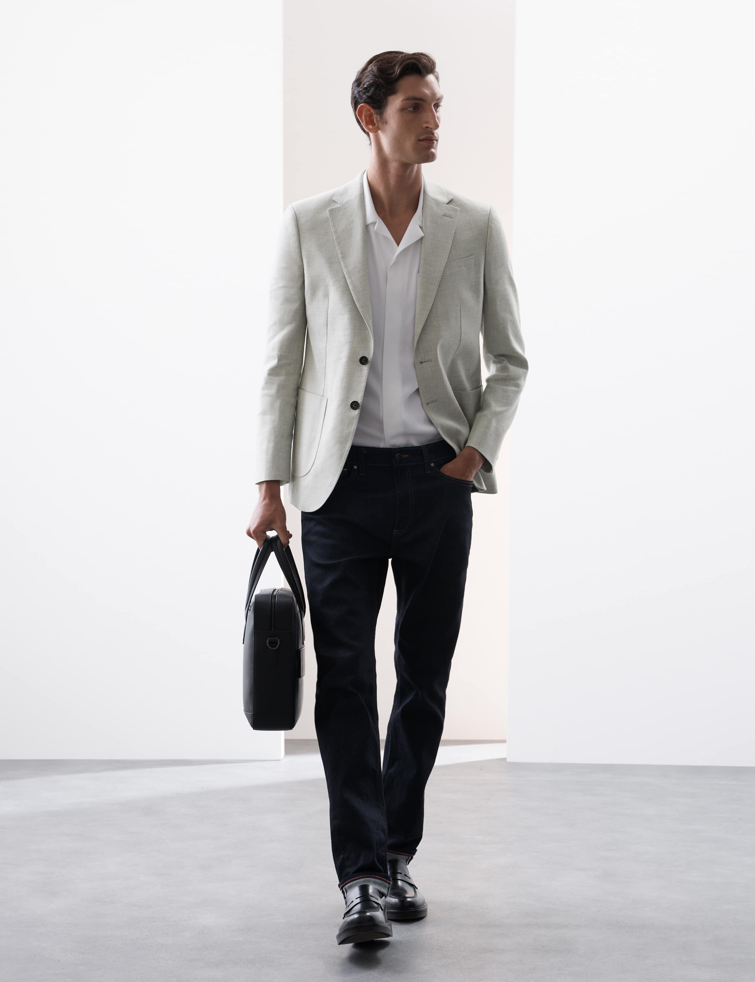 Tailored Fit Italian Linen Blend Twill Blazer 4 of 7