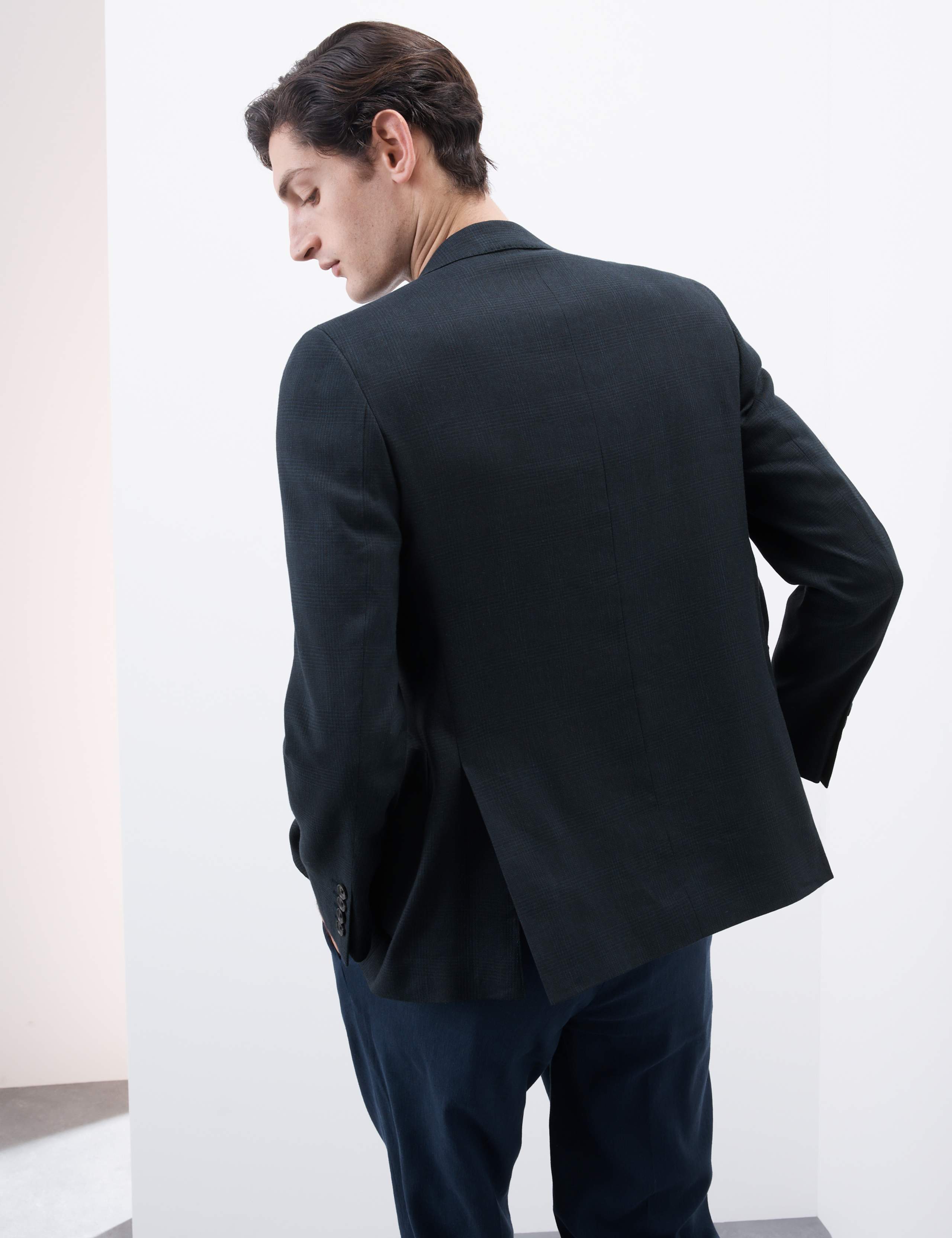 Linen Blend Check Blazer 5 of 8