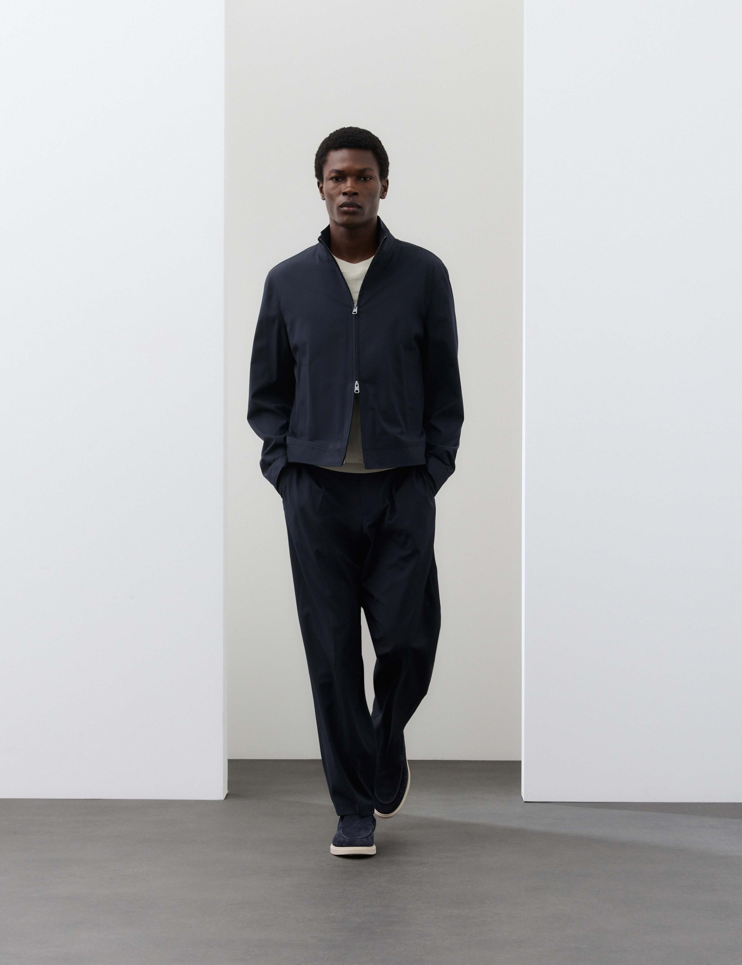 Wool Blend Funnel Neck Harrington Jacket 5 of 7