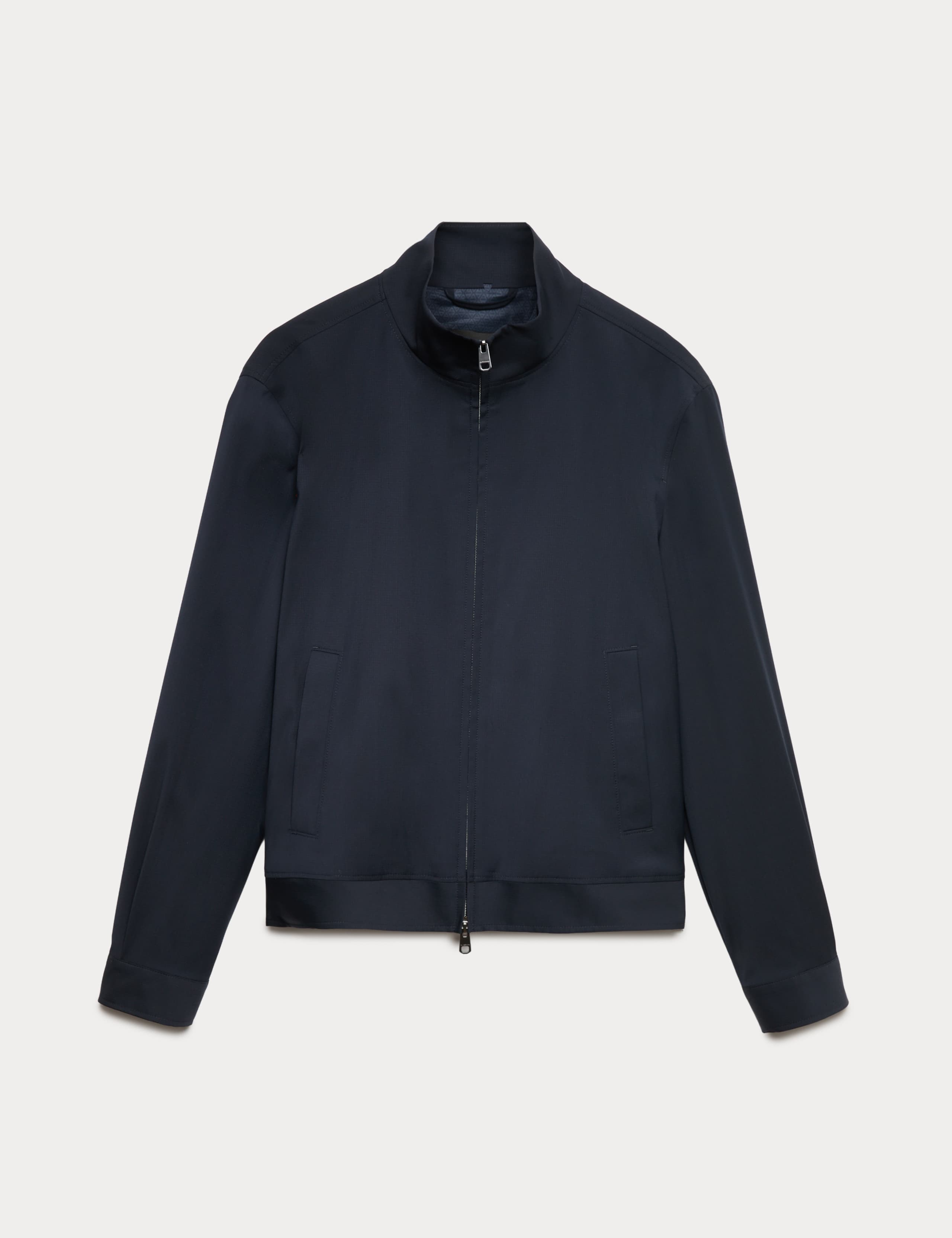 Wool Blend Funnel Neck Harrington Jacket 2 of 7