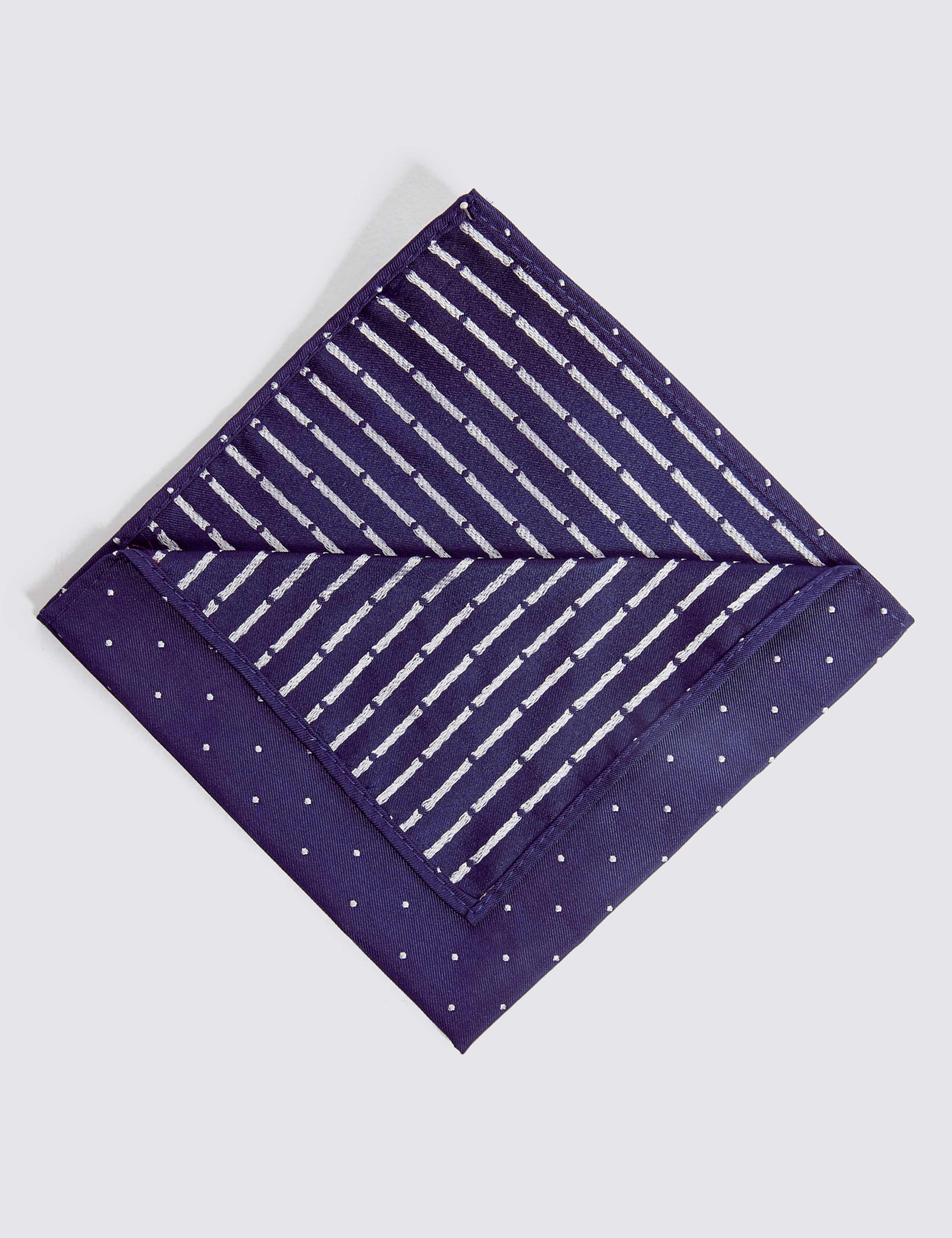 Slim Polka Dot Pure Silk Tie & Pocket Square Set 3 of 4