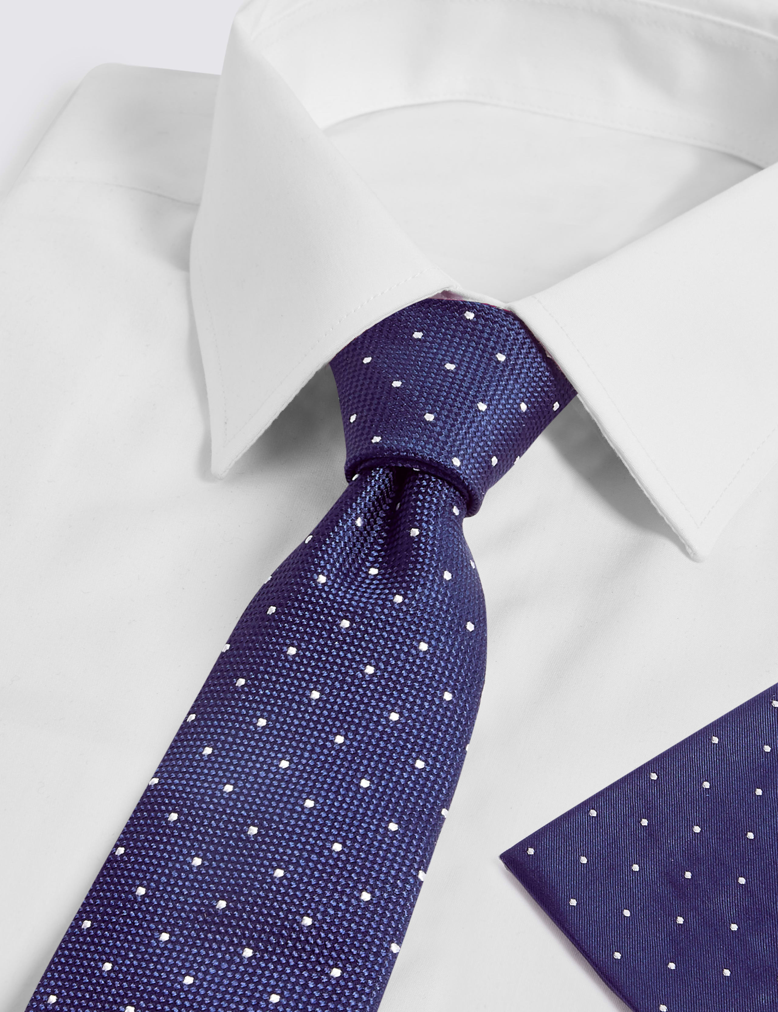 Slim Polka Dot Pure Silk Tie & Pocket Square Set 2 of 4