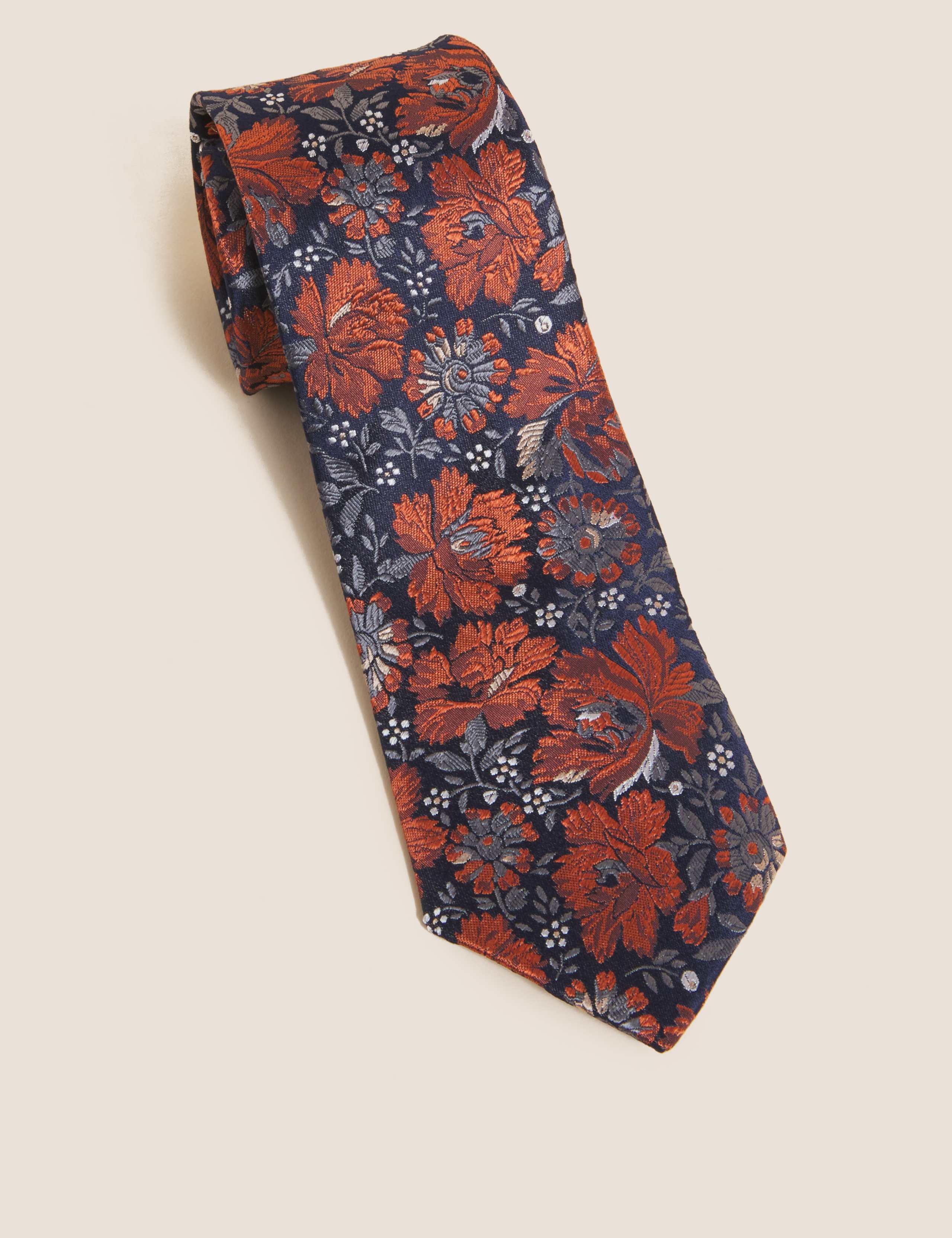 Slim Floral Pure Silk Tie 1 of 2