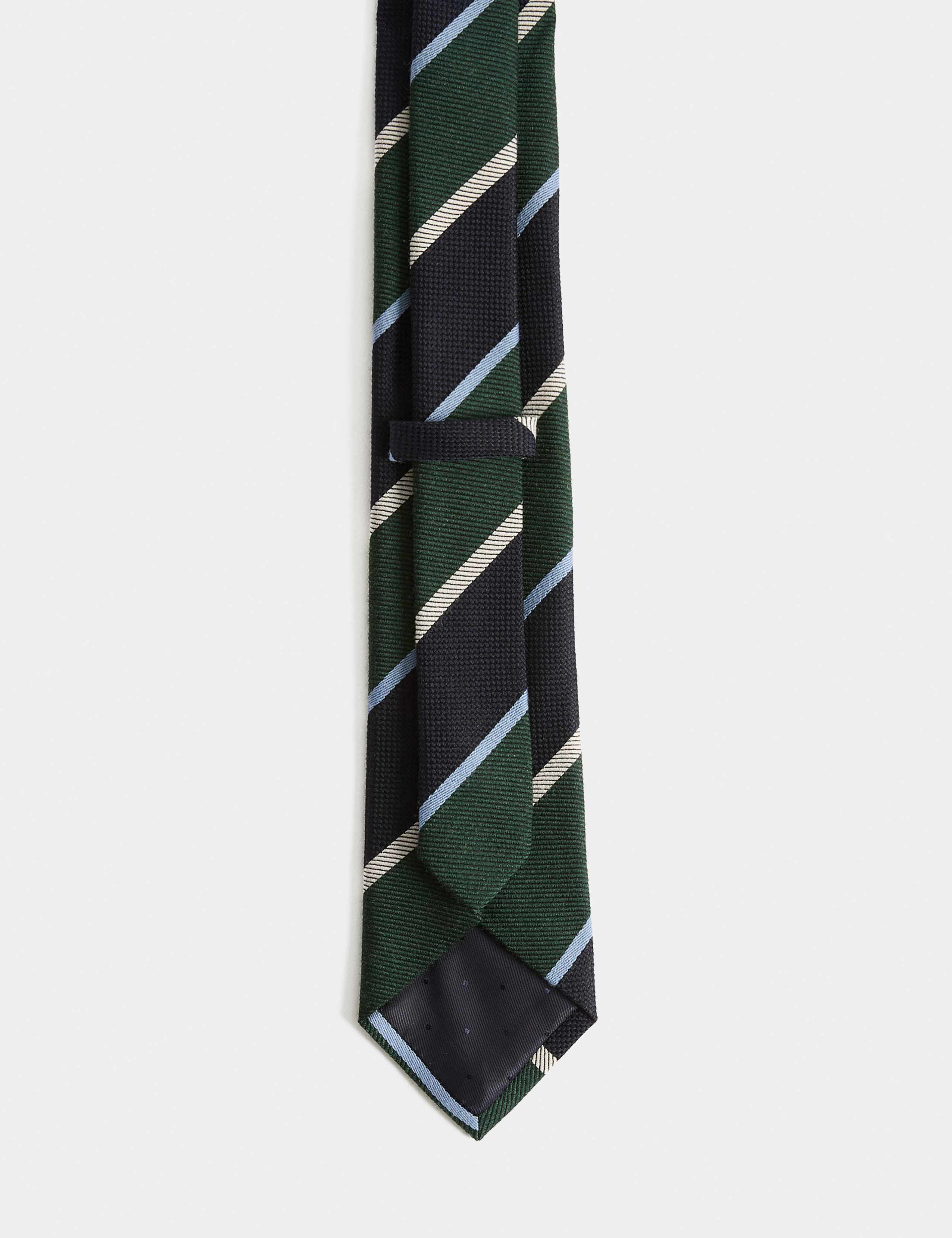 Wool Rich Striped Tie with Silk 3 of 3
