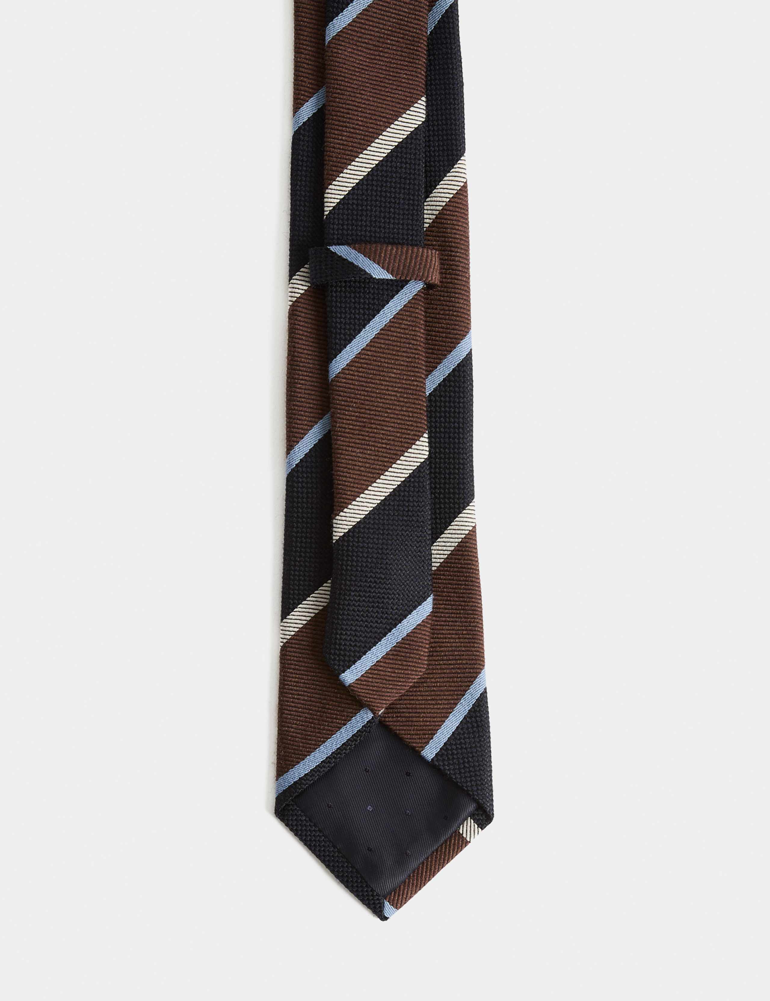 Wool Rich Striped Tie with Silk 3 of 3