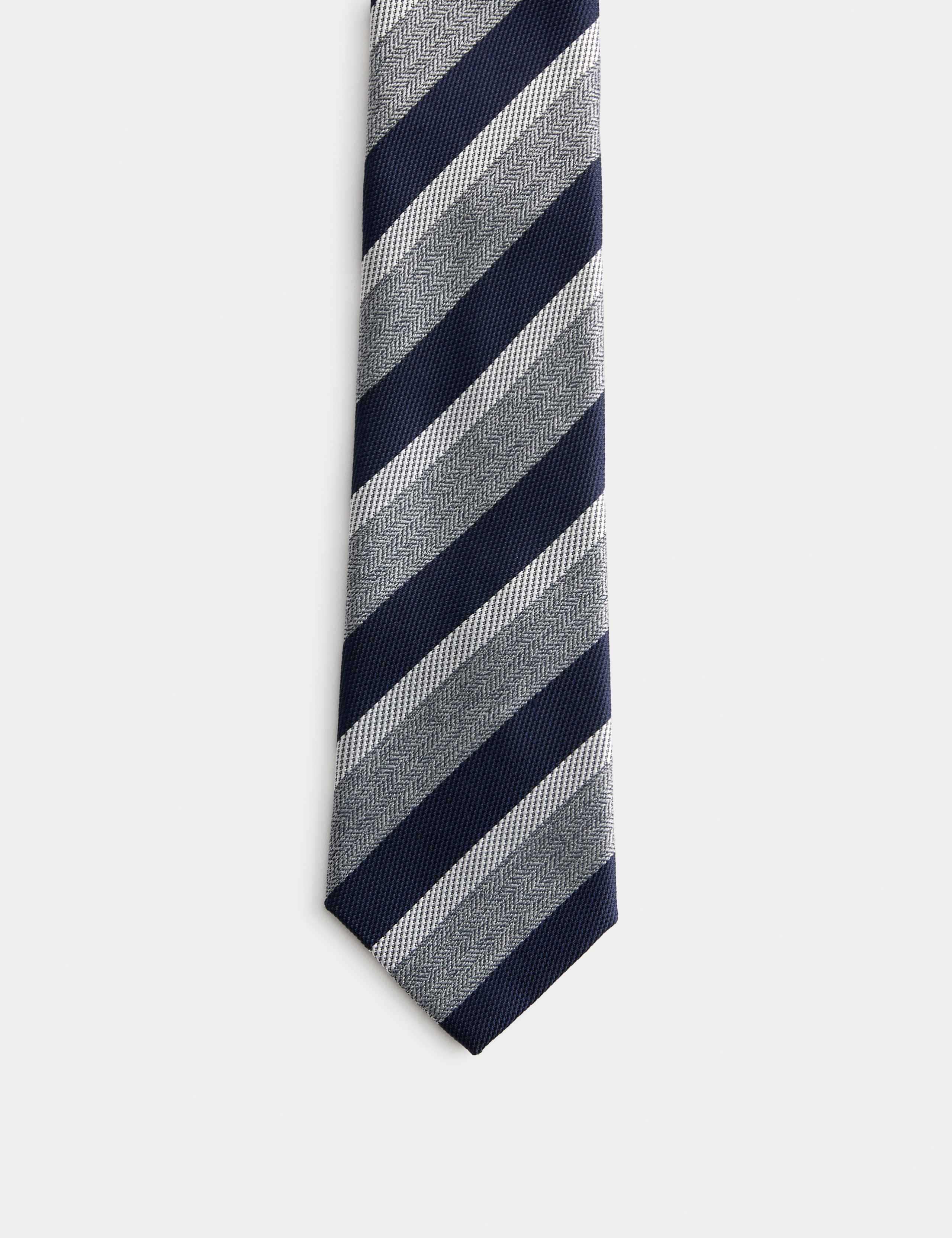 Striped Pure Silk Tie 2 of 3