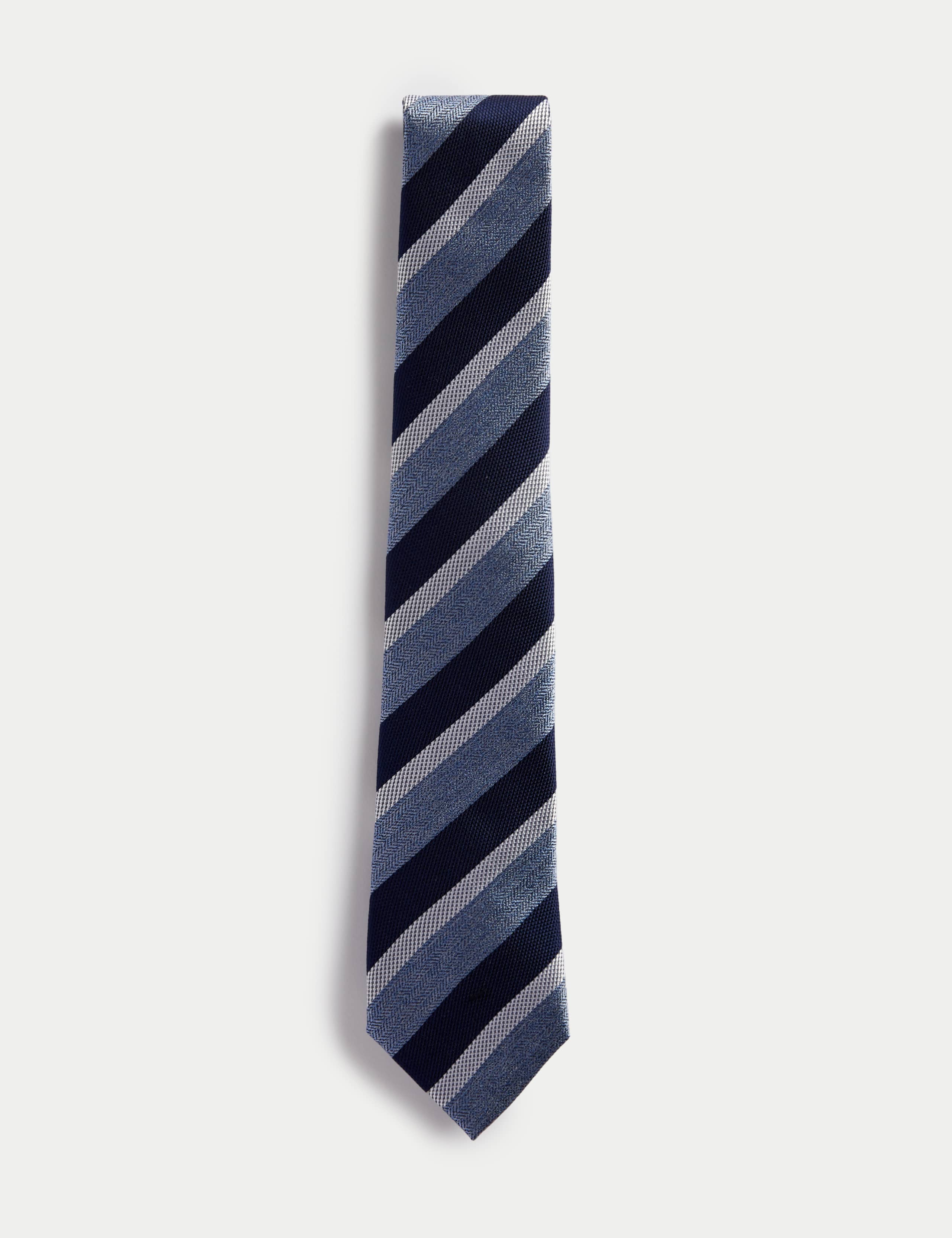 Striped Pure Silk Tie 1 of 2