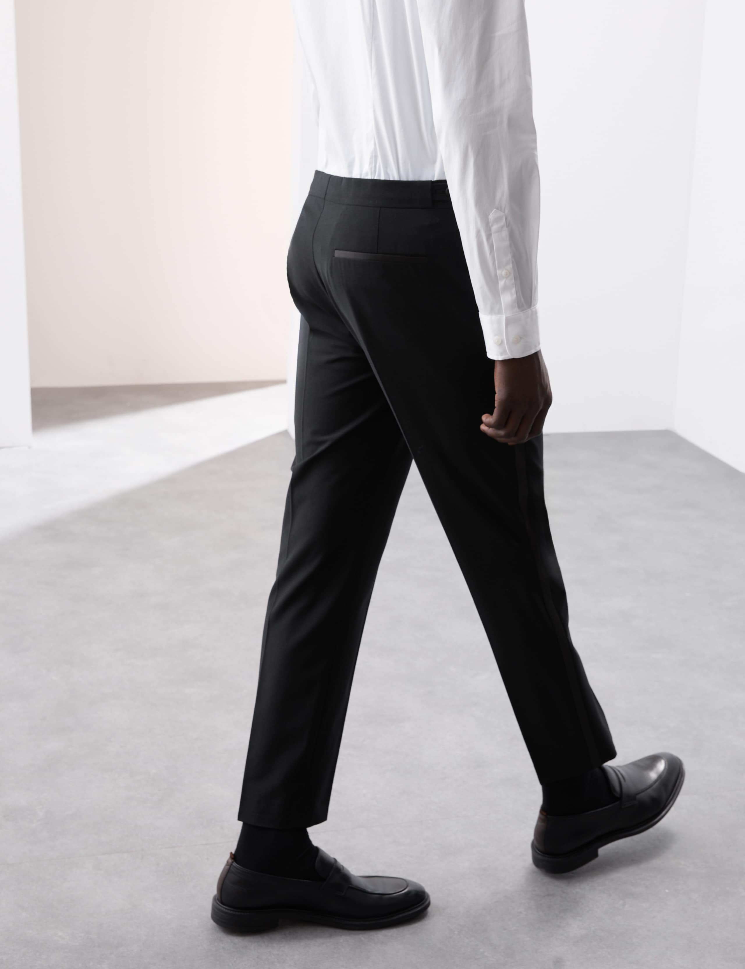 Tailored Fit Wool Blend Tuxedo Trousers 6 of 7