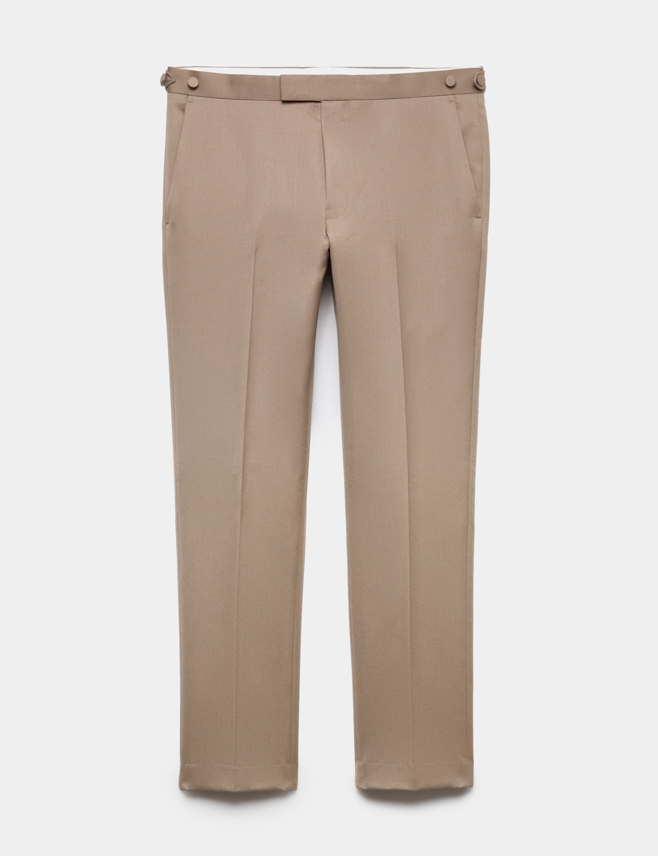 Wool Rich Sateen Tuxedo Trousers with Stretch 1 of 1